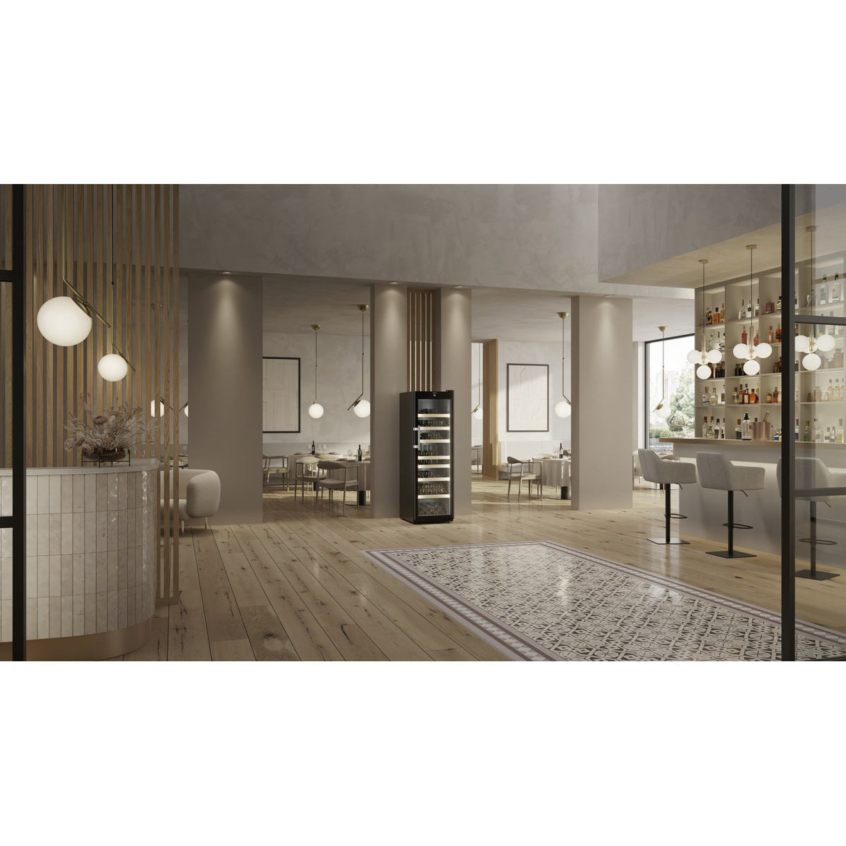 Vinoteca Liebherr GrandCru Perfection 188 botellas WFbli 5241 en restaurante