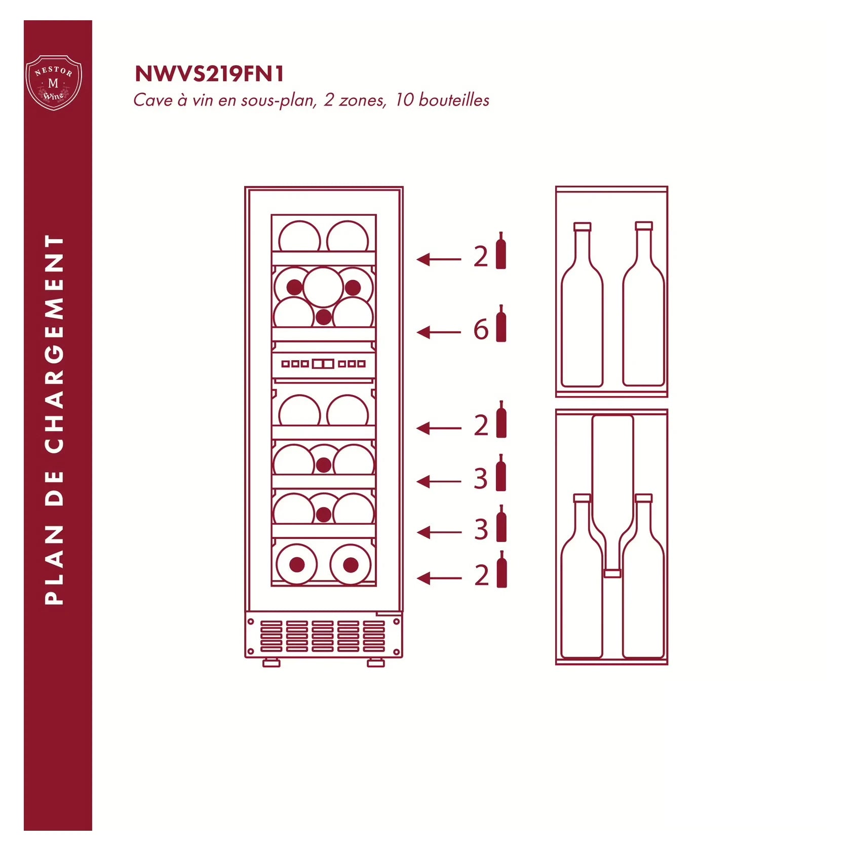 Vinoteca 19 botellas Nestor M Wine NWVS219FN1