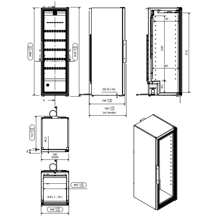 Wine Cooler 210 bottles mQuvée WineStore 800 Glass