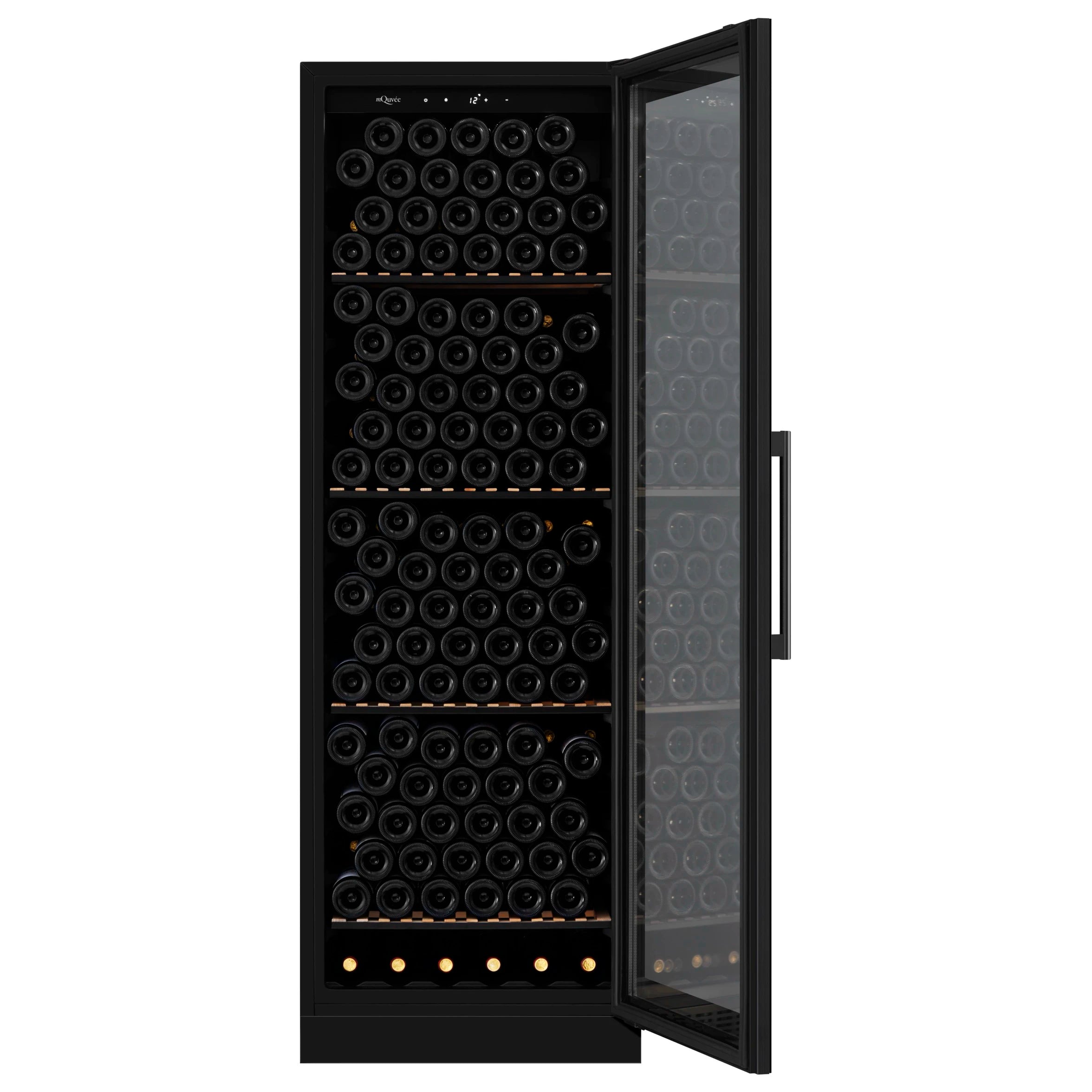 Wine Cooler 215 bottles mQuvée WineStore 215 Full Glass Black