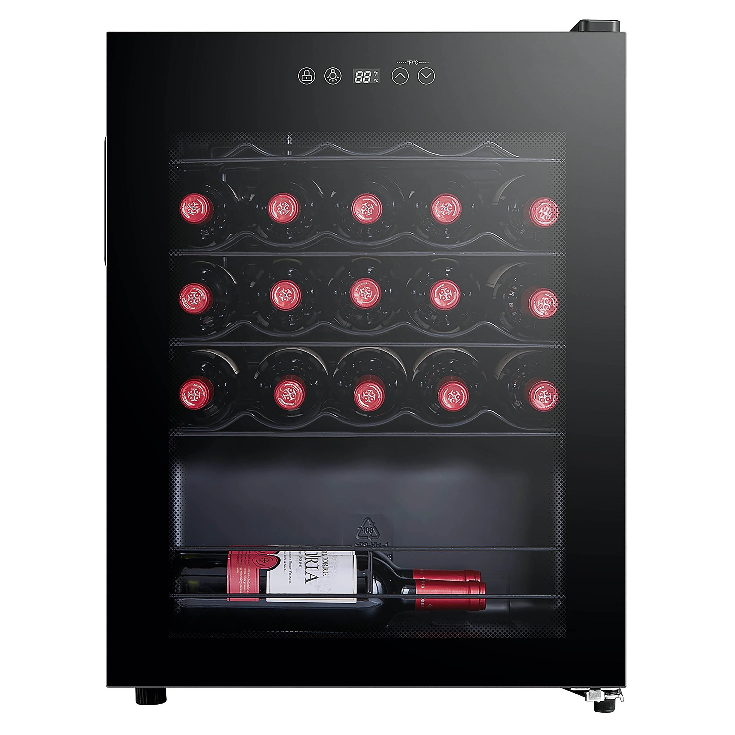 Vinoteca 24 botellas Caviss S124MME4 cerrada llena de botellas de vino