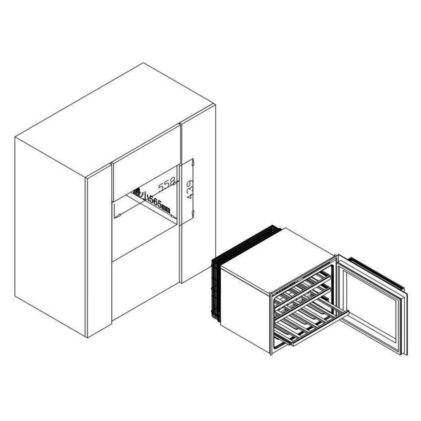Vinoteca Vinobox V24 Design Inox con control digital de temperatura y luz interior.