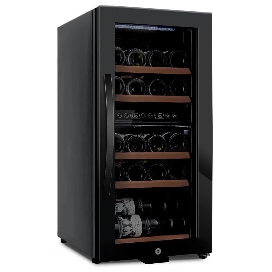 Wine Cooler 24 bottles mQuvée WineExpert 24 Fullglass Black Dual-zone