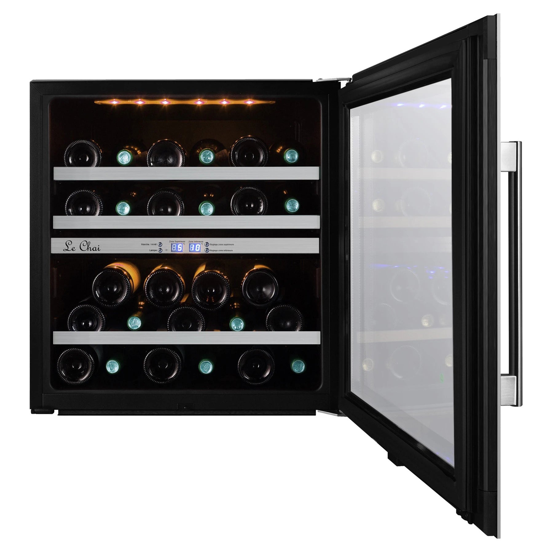 Vinoteca Le Chai LBN270 de 27 botellas con puerta de cristal.
