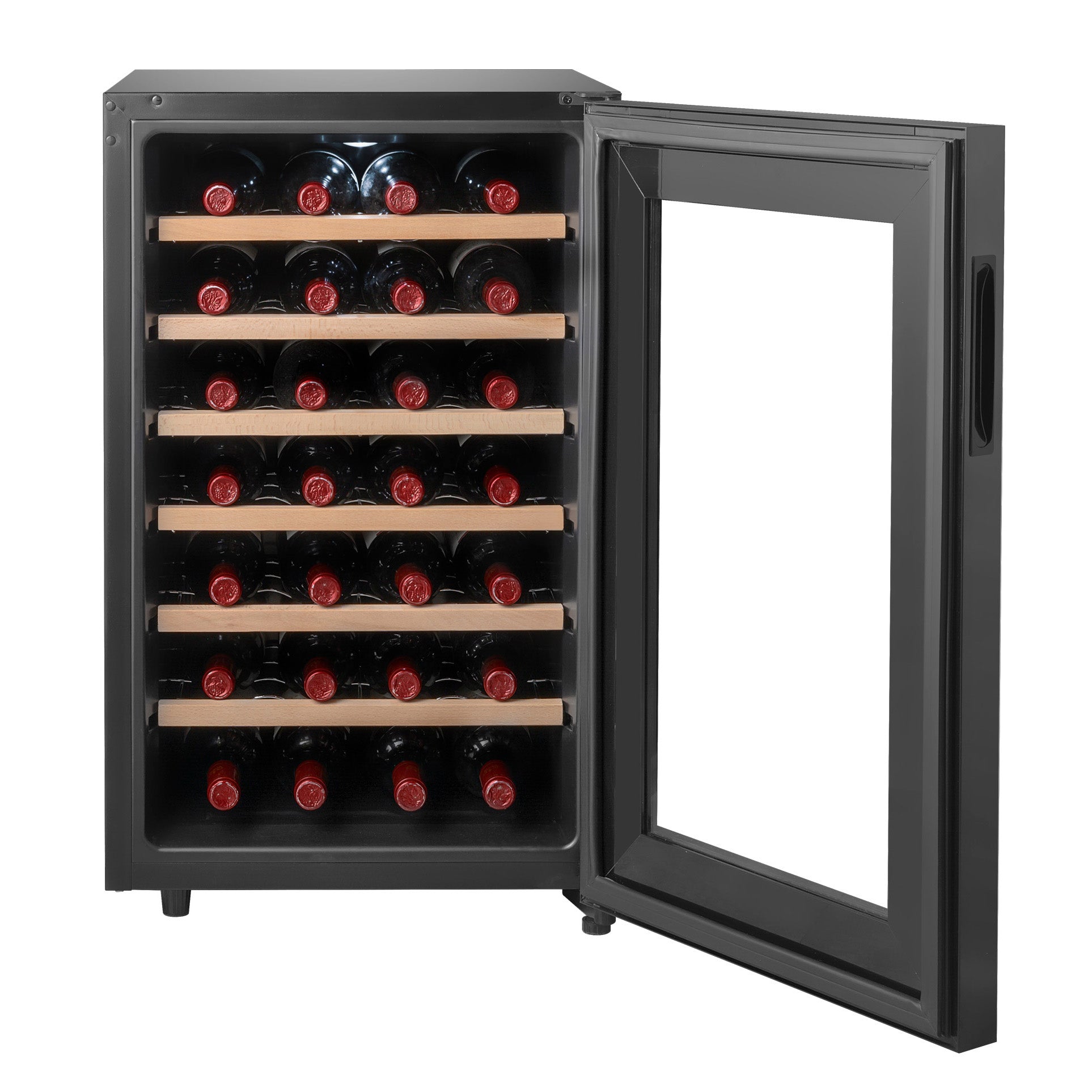 Vinoteca 28 botellas Climadiff CC28F abierta llena