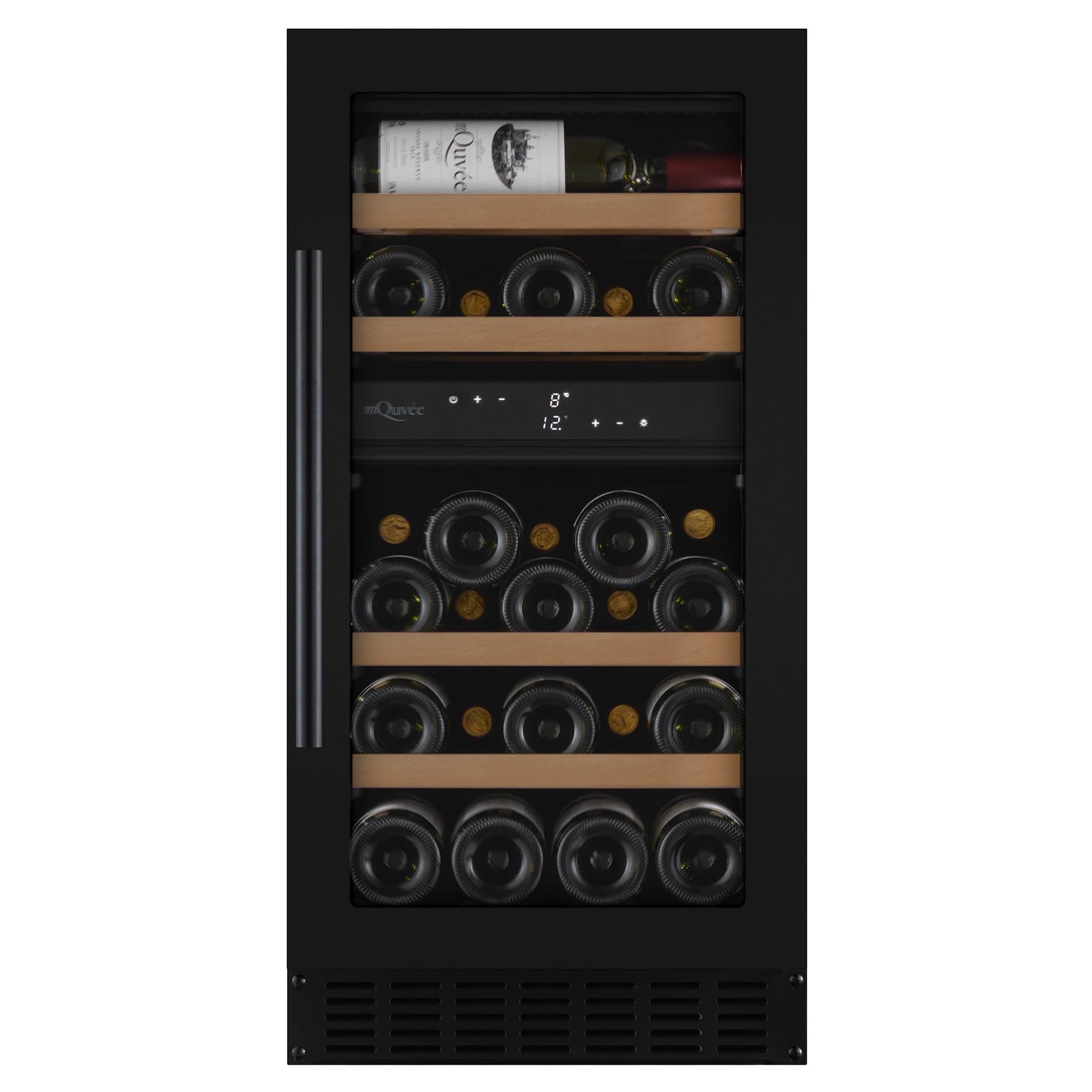 Wine Cooler 28 bottles mQuvée WineCave 700 40D Anthracite Black Dual-zone