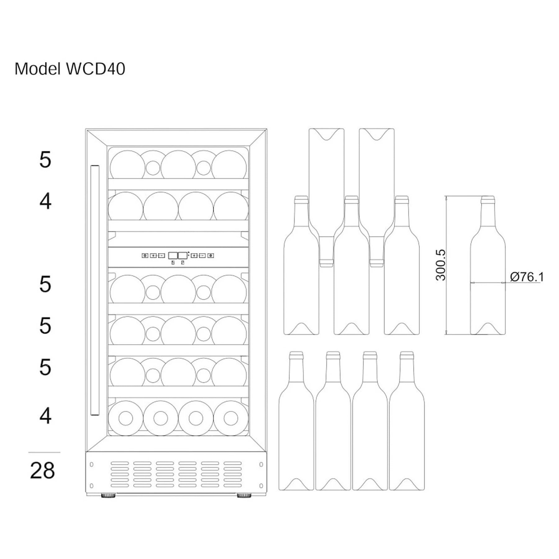 Wine Cooler 28 bottles mQuvée WineCave 700 40D Modern Dual-zone