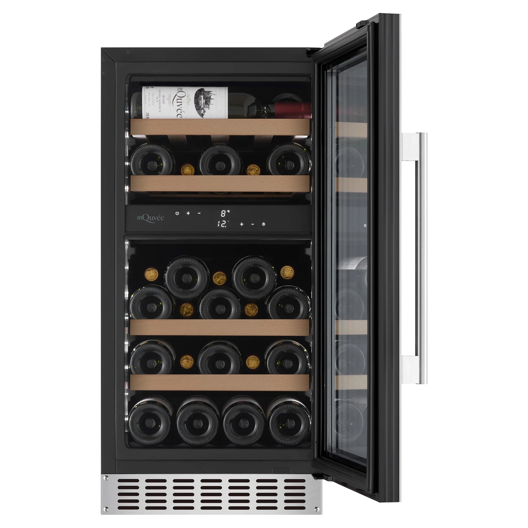 Wine Cooler 28 bottles mQuvée WINECAVE 700 40D Stainless Dual-zone