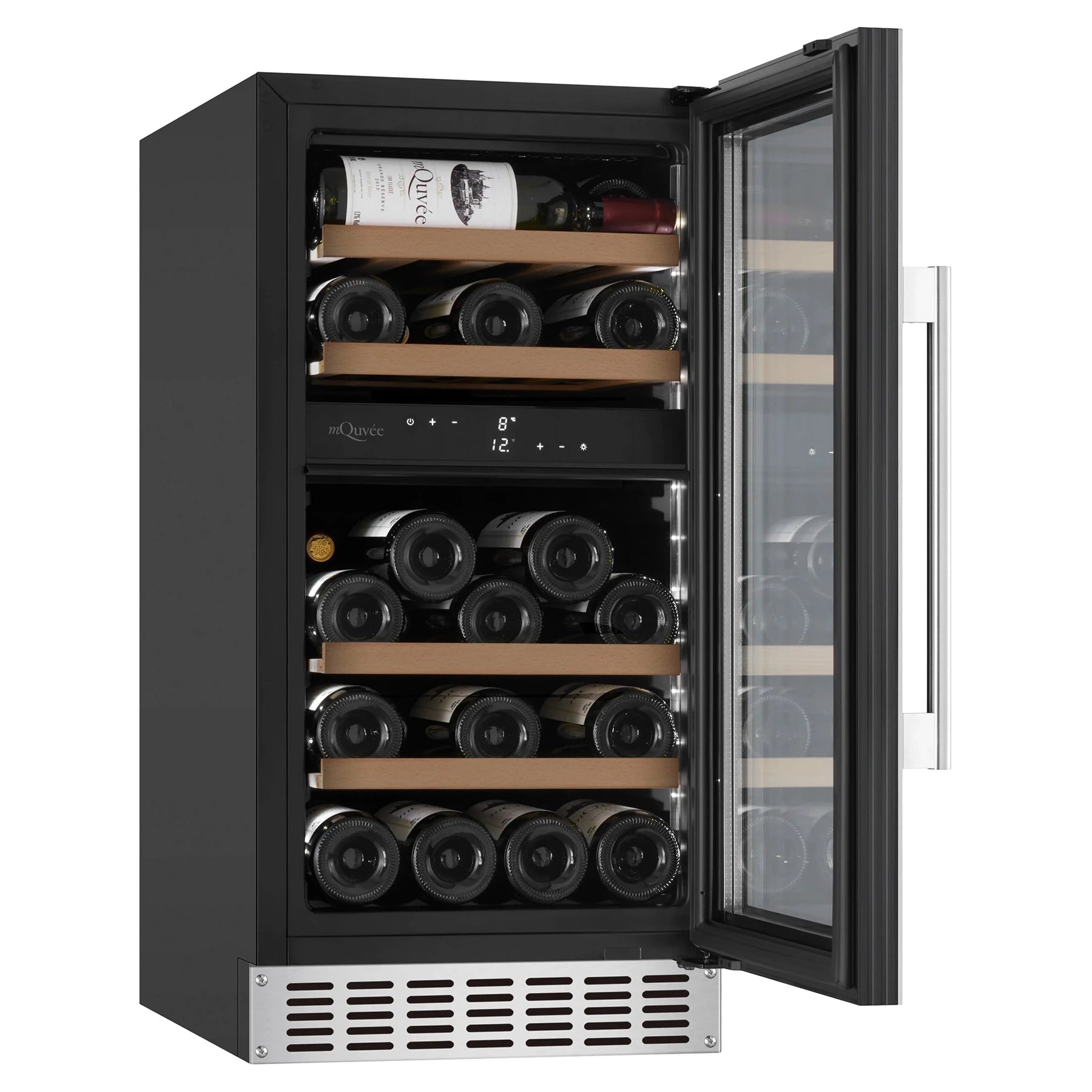 Wine Cooler 28 bottles mQuvée WINECAVE 700 40D Stainless Dual-zone