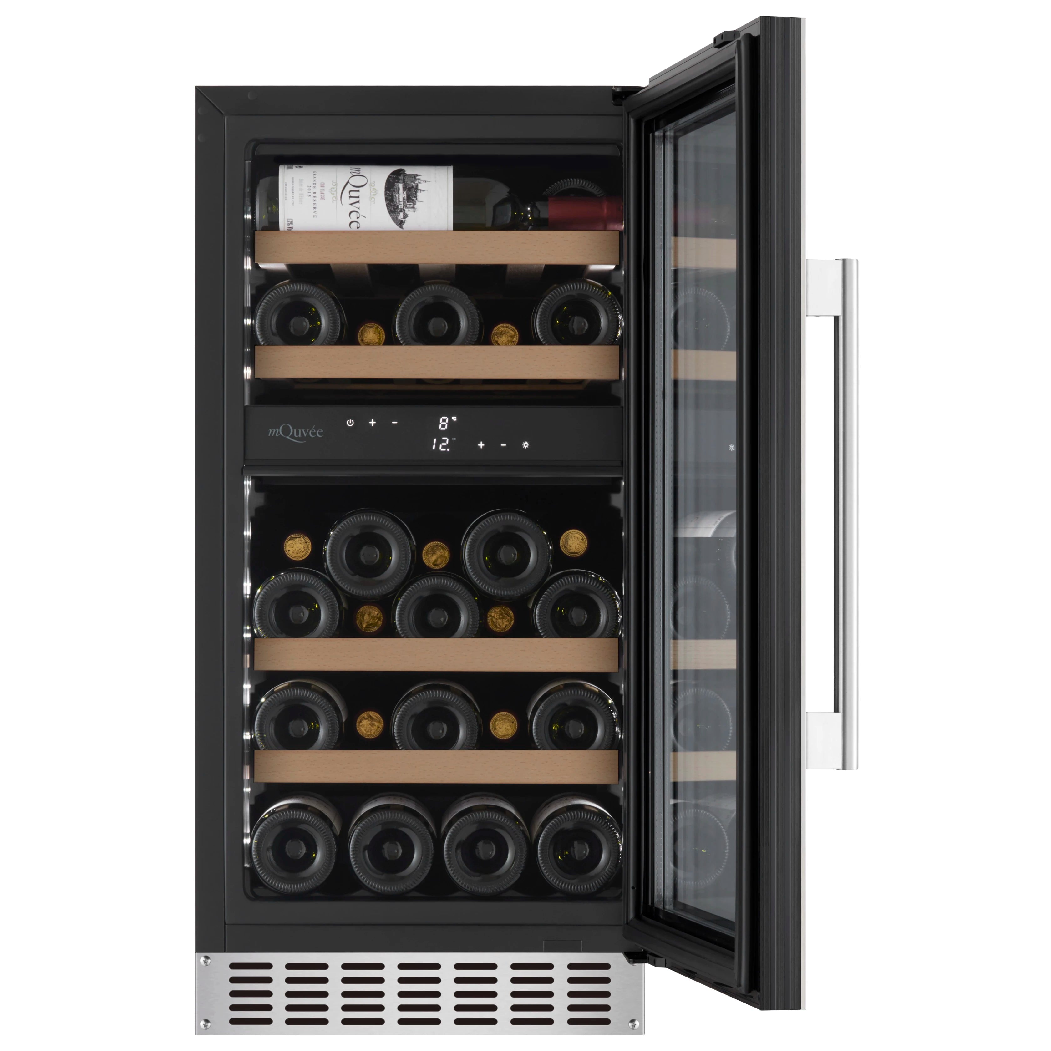 Wine Cooler 28 bottles mQuvée WINECAVE 700 40D Stainless Dual-zone
