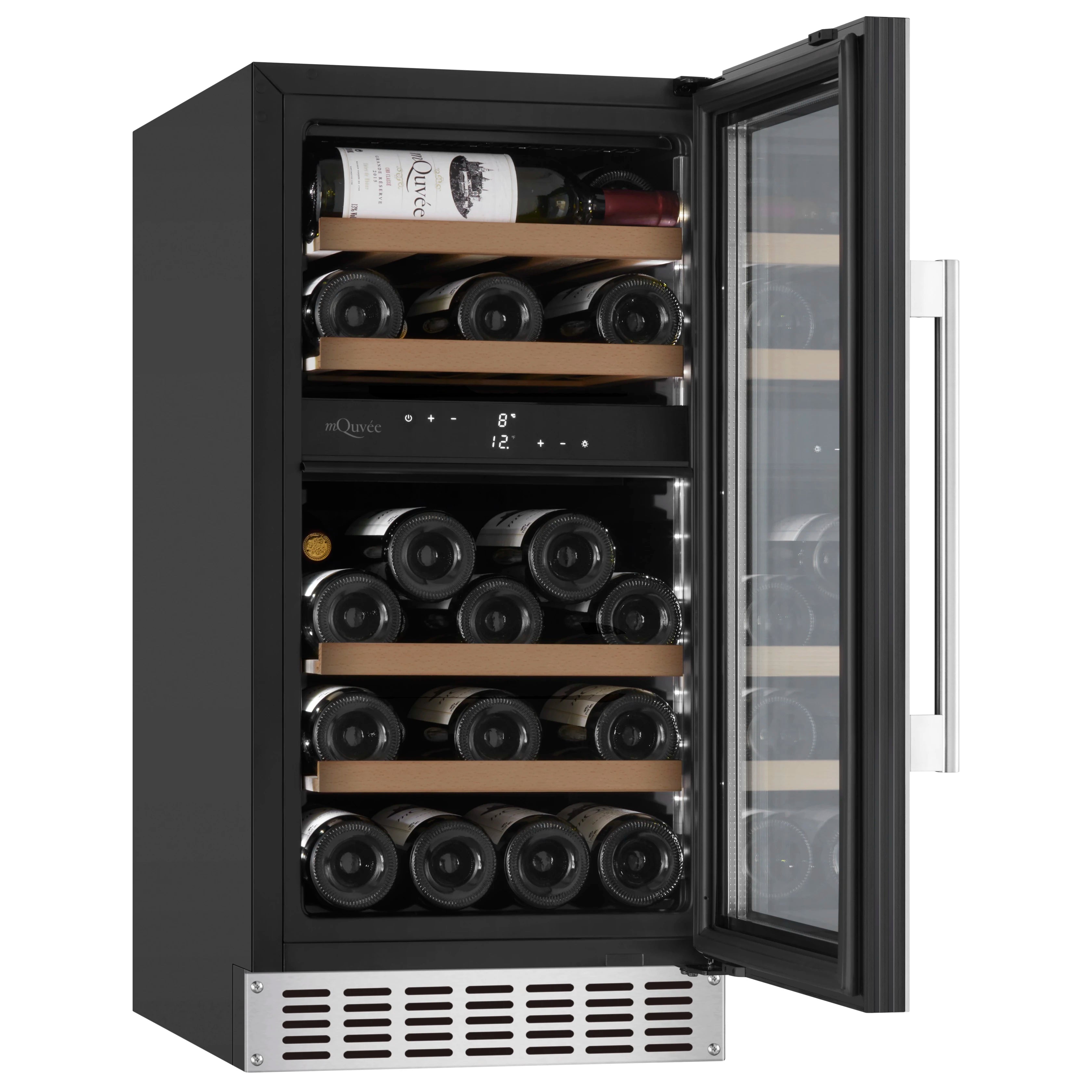 Wine Cooler 28 bottles mQuvée WINECAVE 700 40D Stainless Dual-zone