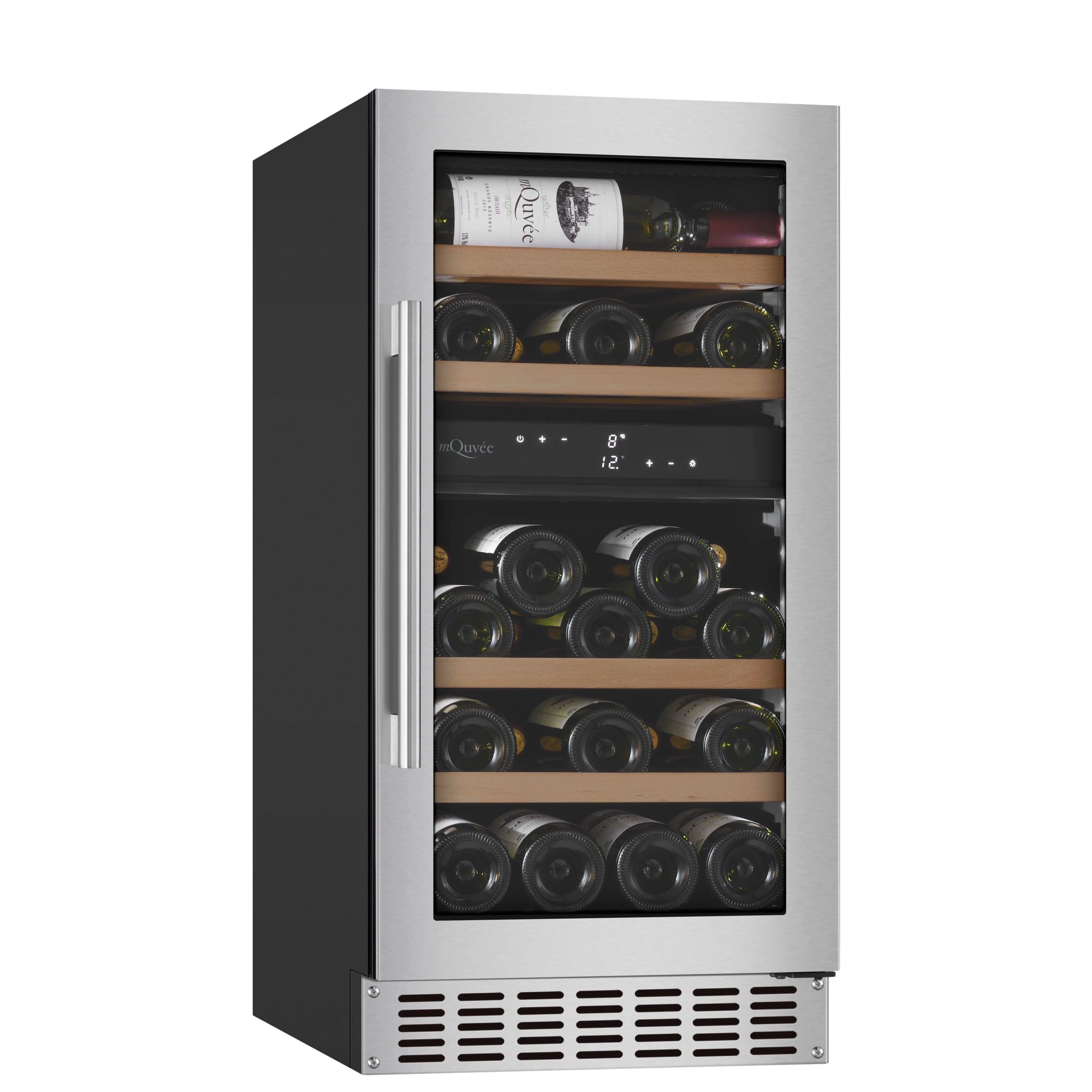 Wine Cooler 28 bottles mQuvée WINECAVE 700 40D Stainless Dual-zone