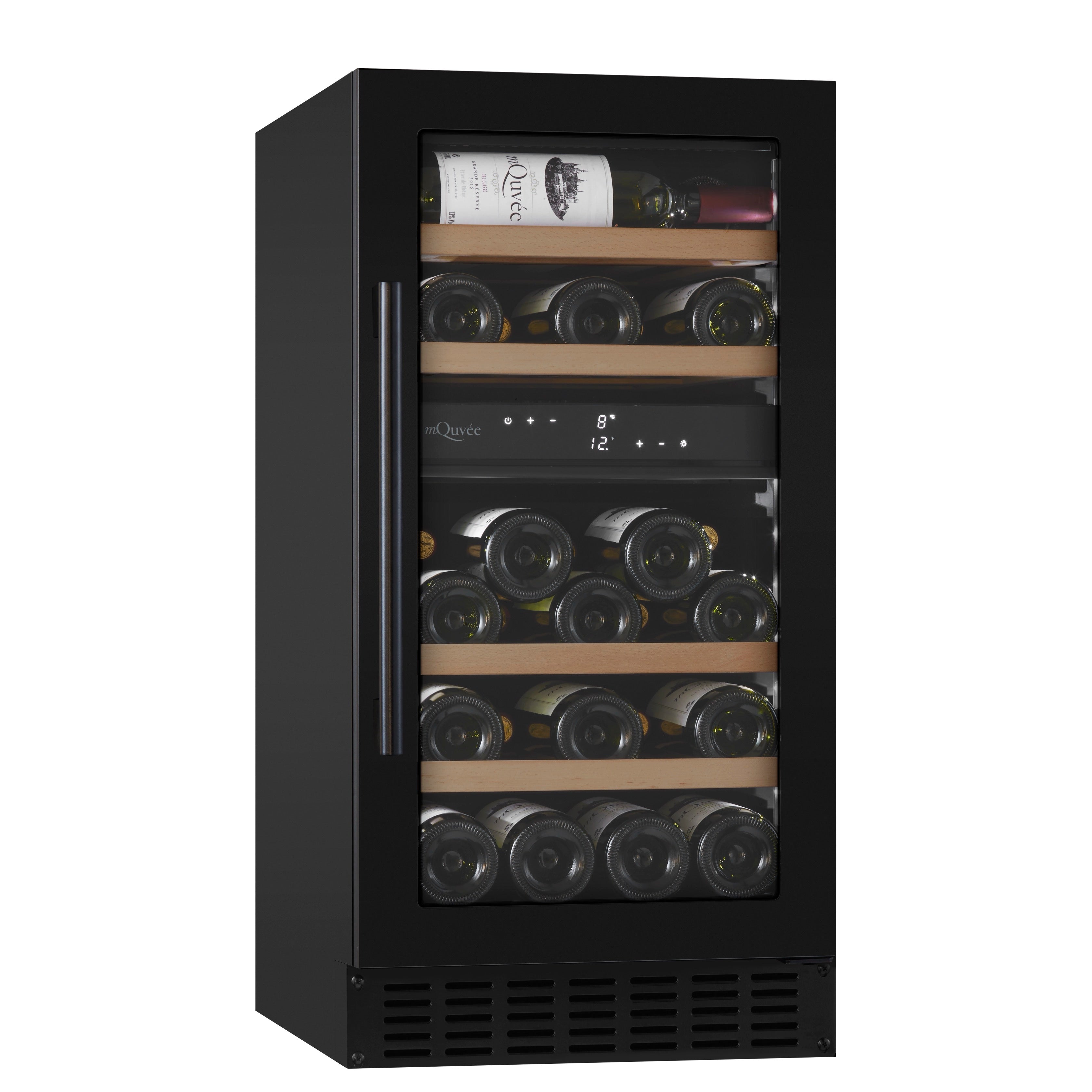 Wine Cooler 28 bottles mQuvée WineCave 700 40D Anthracite Black Dual-zone