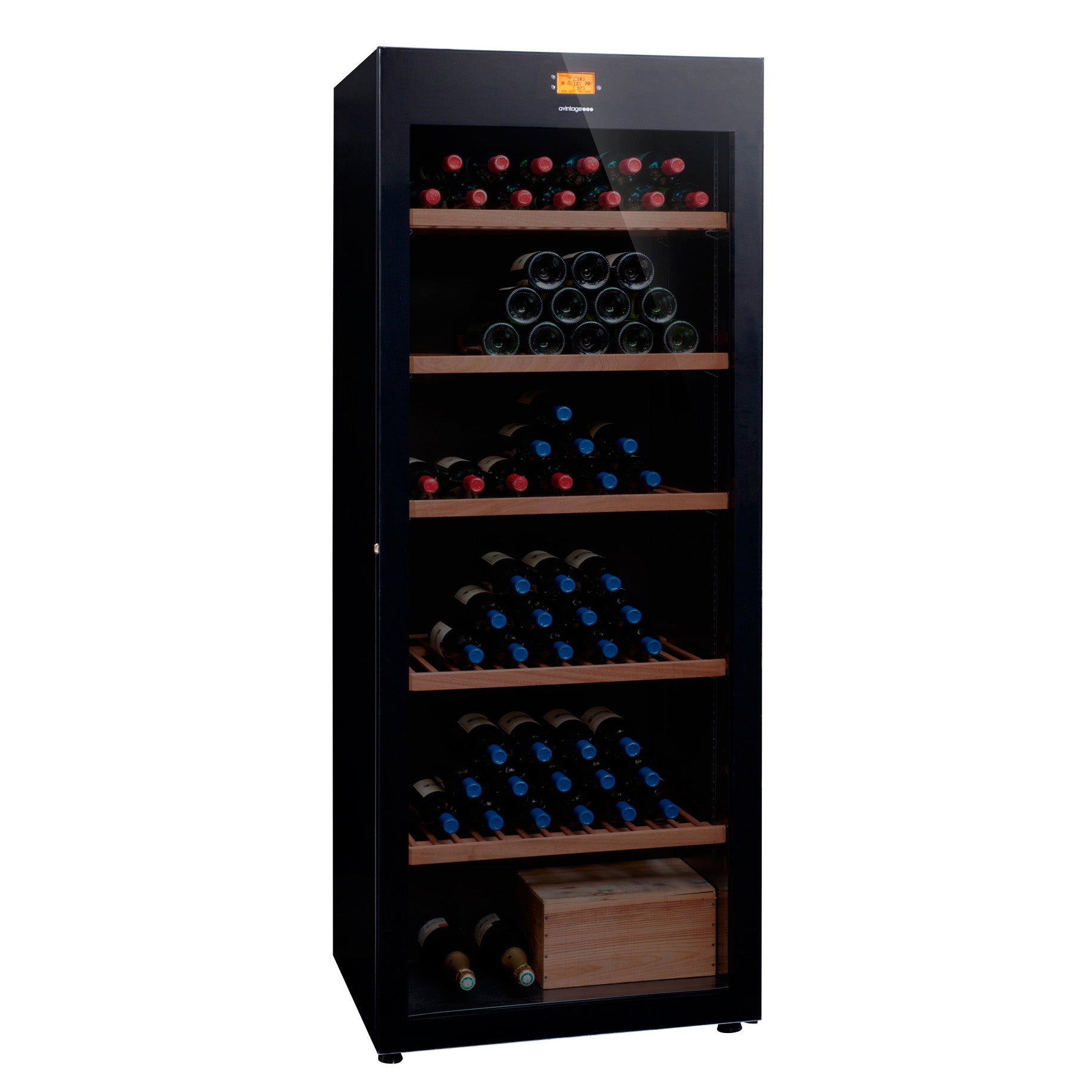 Fotografía de la Vinoteca 294 botellas Avintage DVA305G con la puerta cerrada.