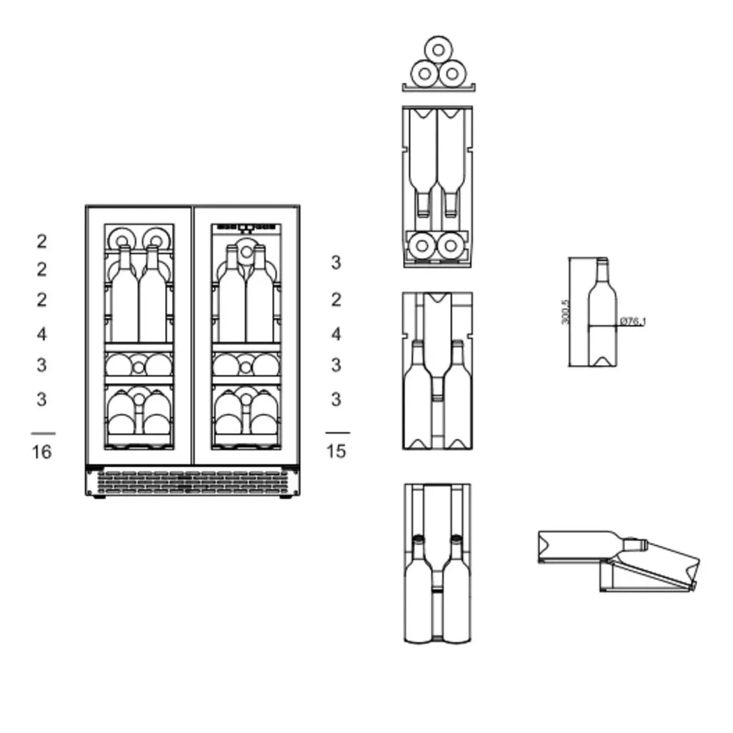 Wine Cooler 31 bottles mQuvée WineCave 60D2 Anthracite Black dual-zone