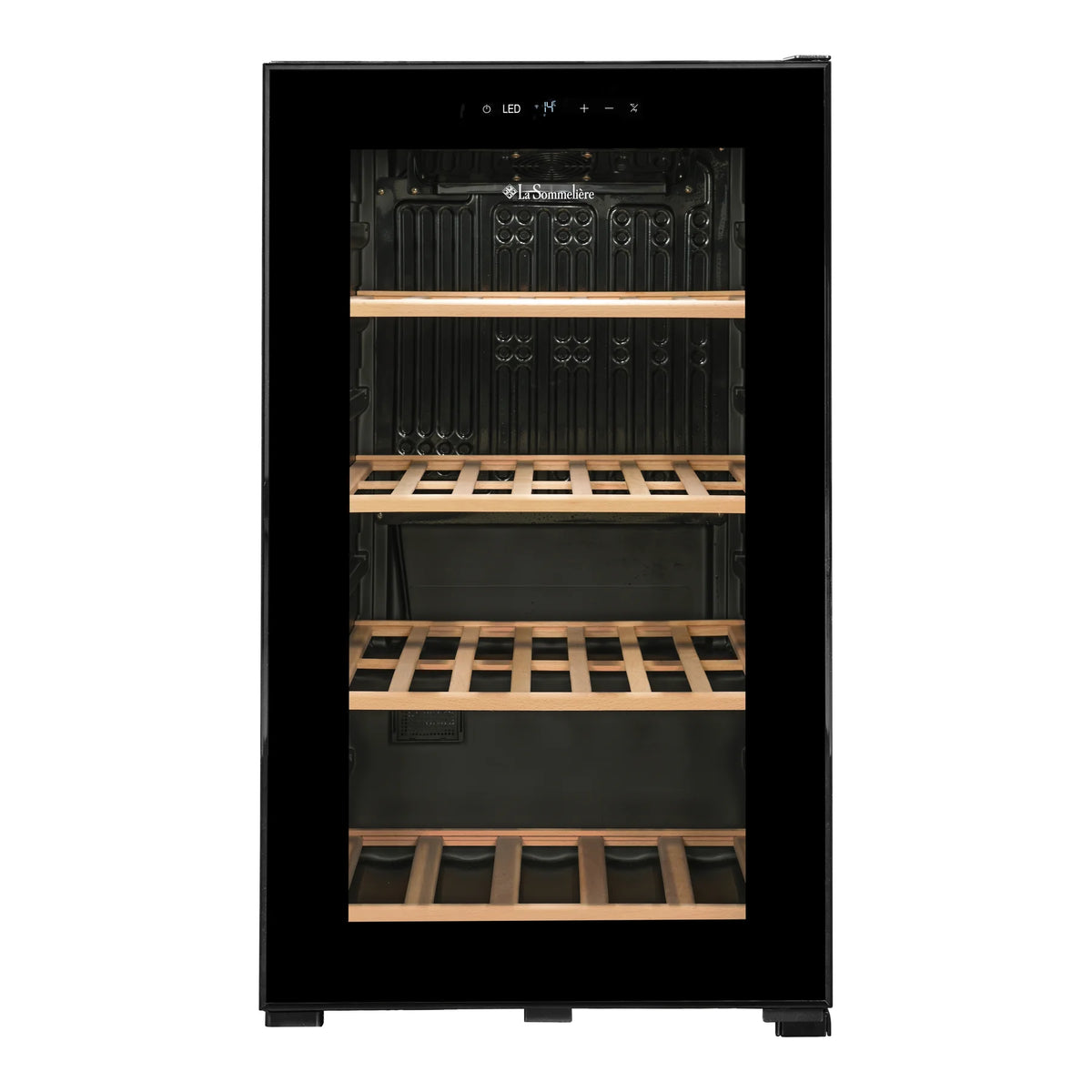La Sommelière SMART36 34-bottle wine cooler empty front view with closed door