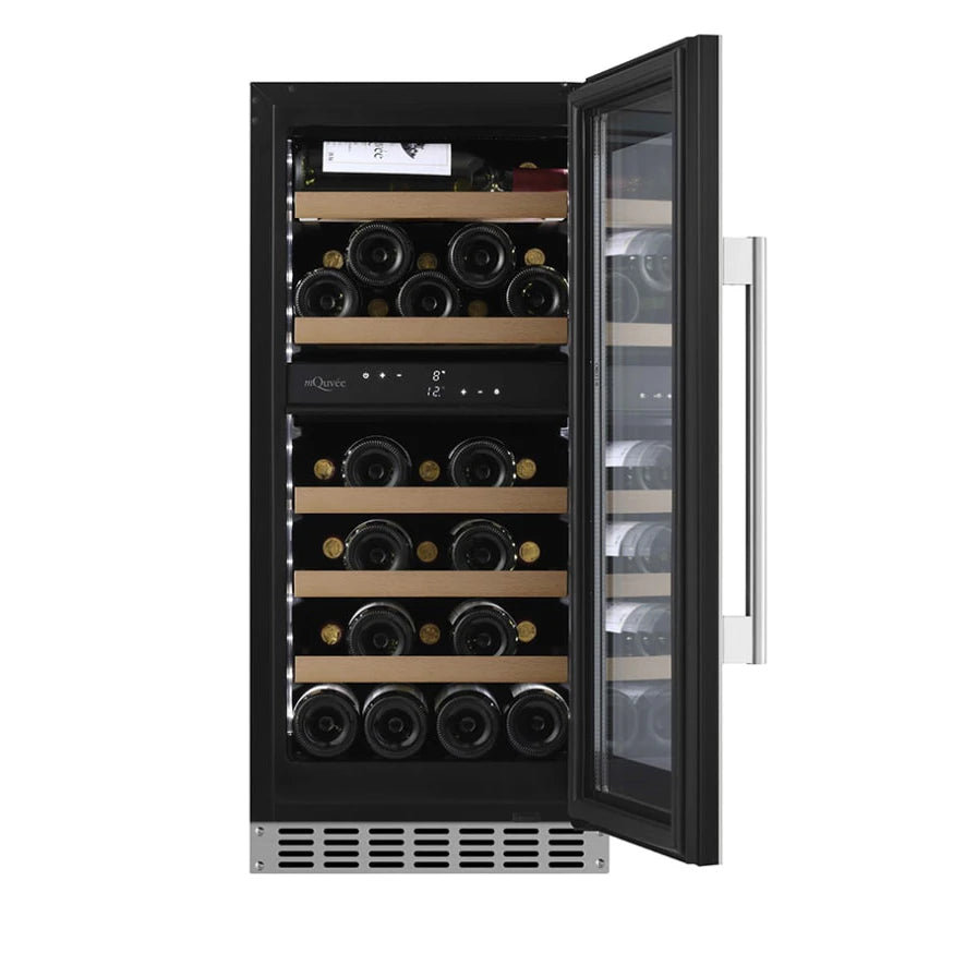 Wine Cooler 34 bottles mQuvée WineCave 800 40D Stainless dual-zone