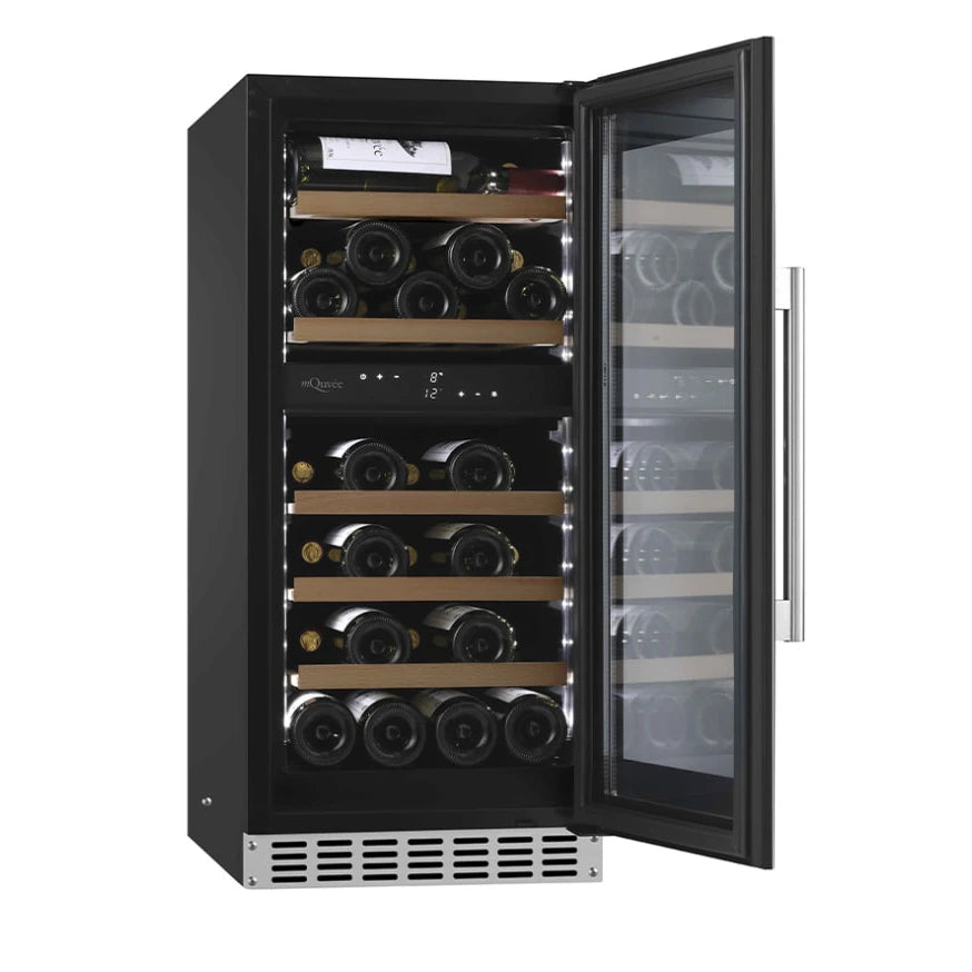 Wine Cooler 34 bottles mQuvée WineCave 800 40D Stainless dual-zone