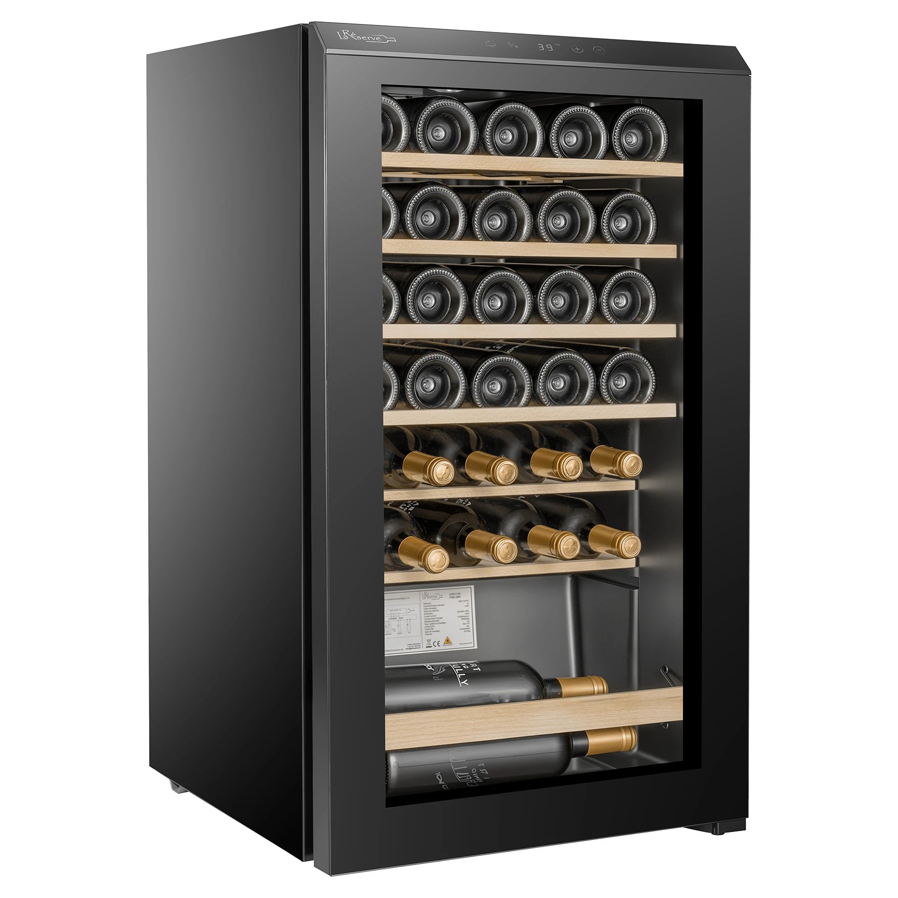 Vinoteca La Réserve RCW133FN1 de 35 botellas con iluminación LED blanca interior