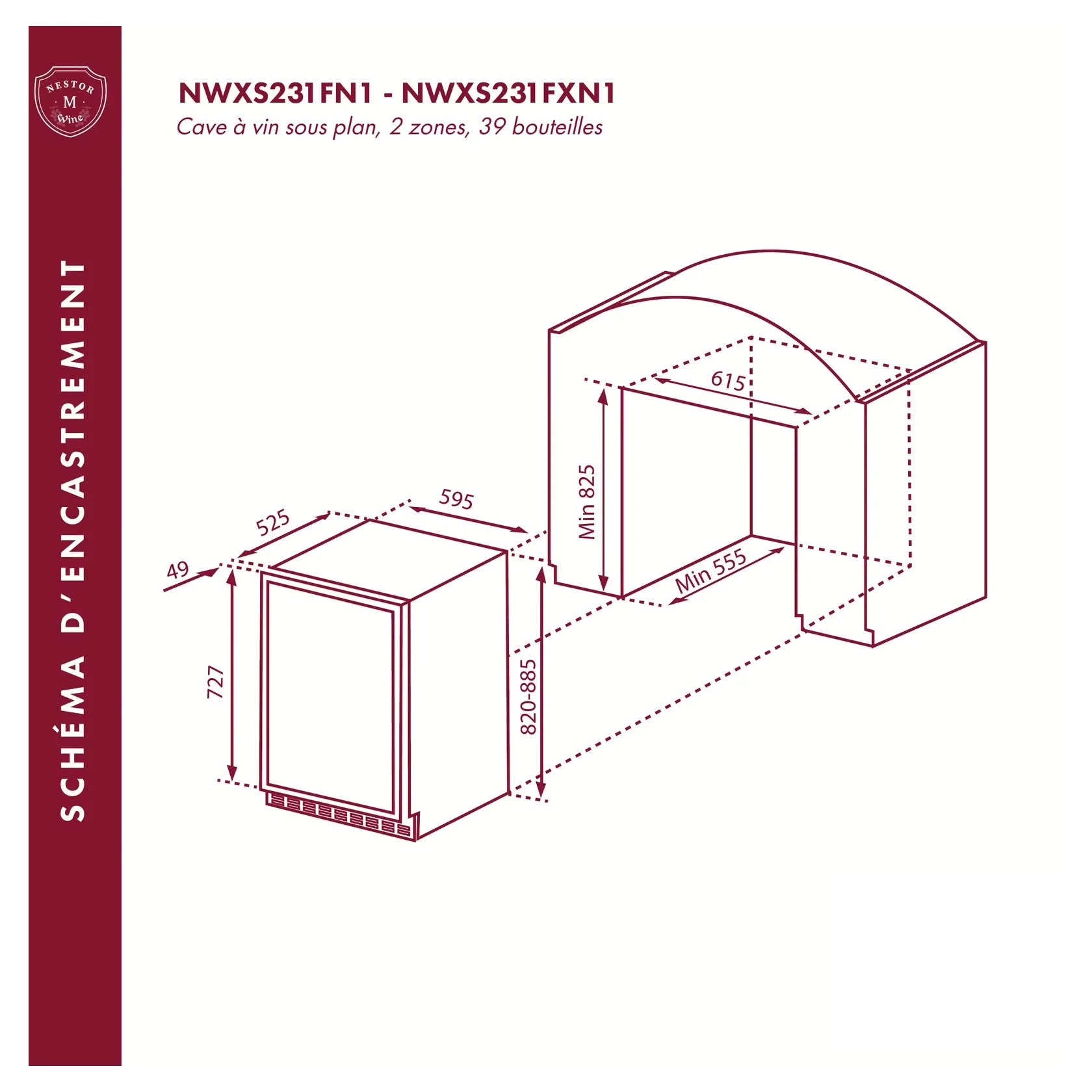 Vinoteca 35 botellas Nestor M Wine NWXS231FN1