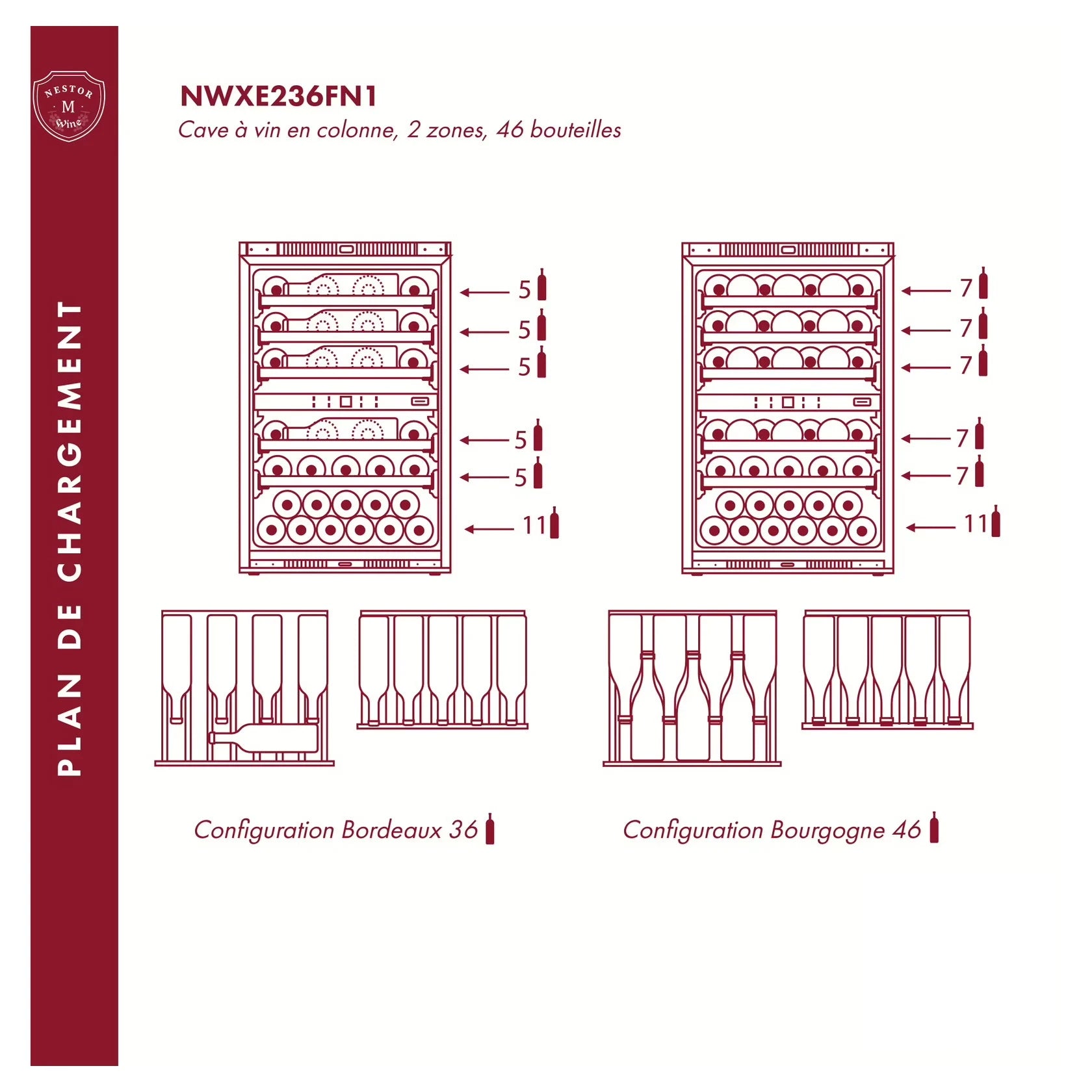 Vinoteca 36 botellas Nestor M Wine NWXE236FN1
