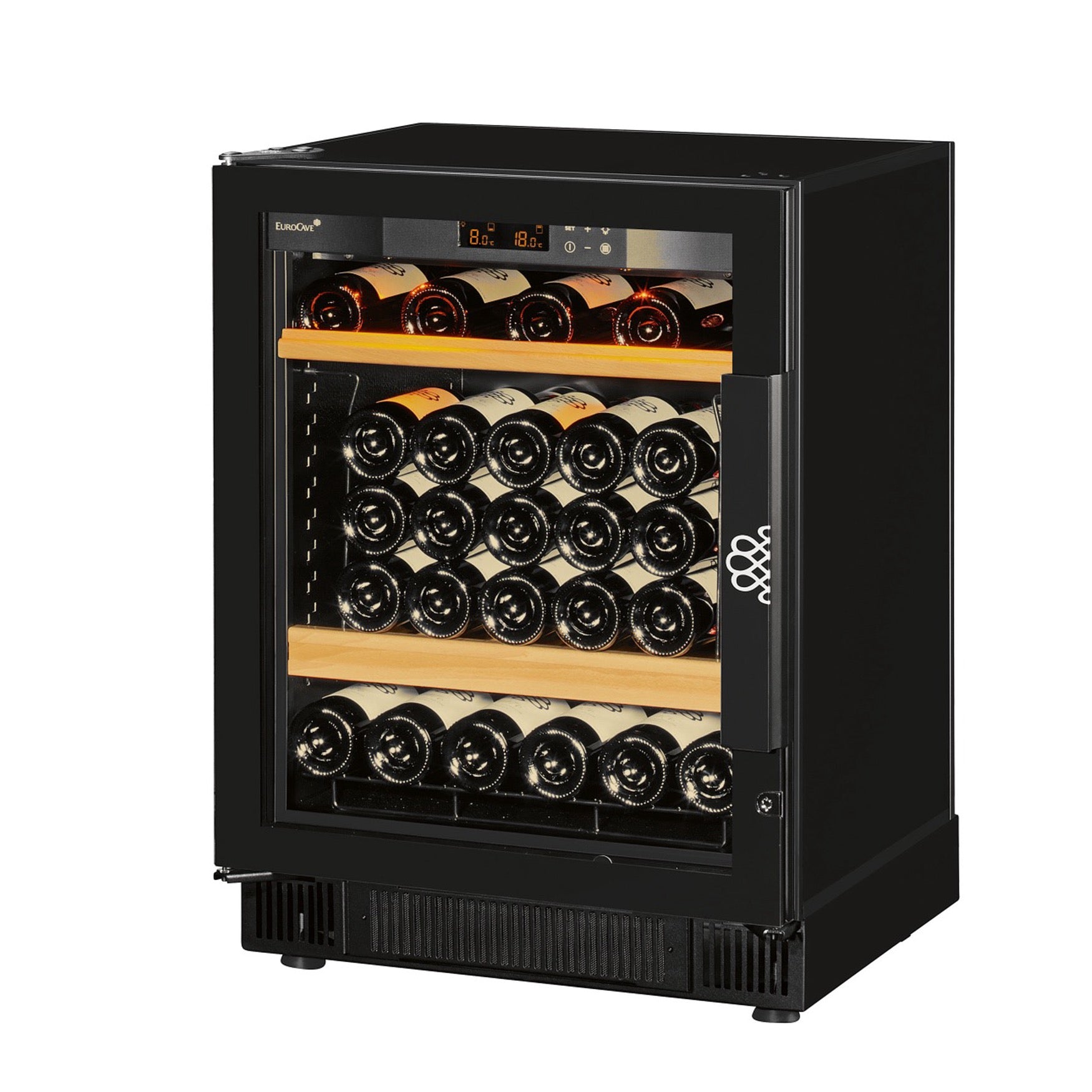 Vinoteca 38 botellas EuroCave Compact SFG4 Multitemperatura Full Glass llena