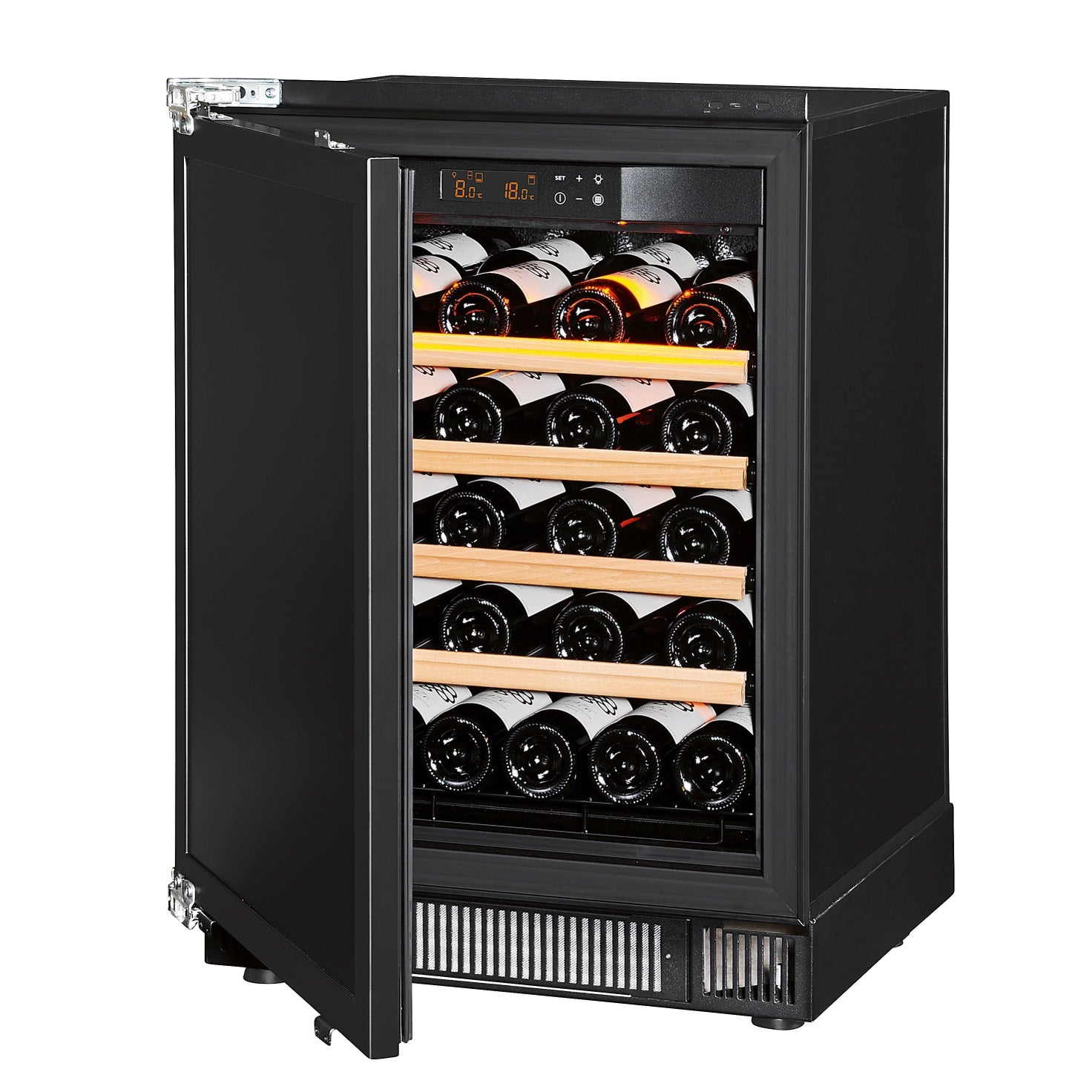 Vinoteca 38 botellas EuroCave Compact SPN4 Multitemperatura Panelable abierta llena