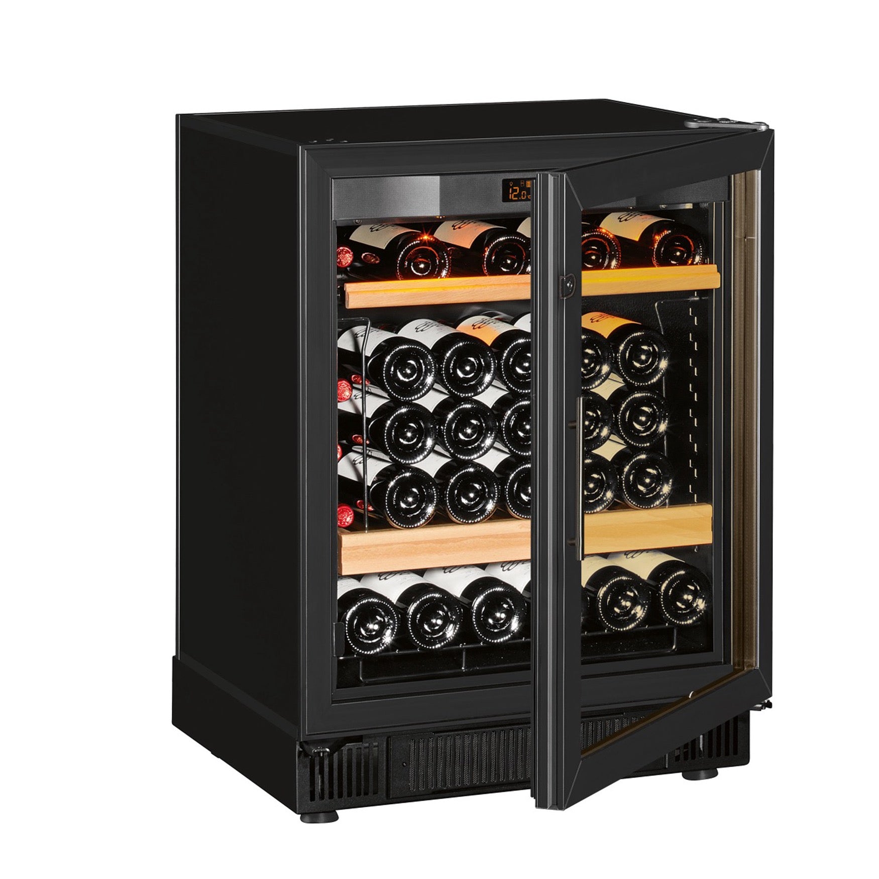 Vinoteca 38 botellas EuroCave Compact SV4 Glass lateral puerta semiabierta
