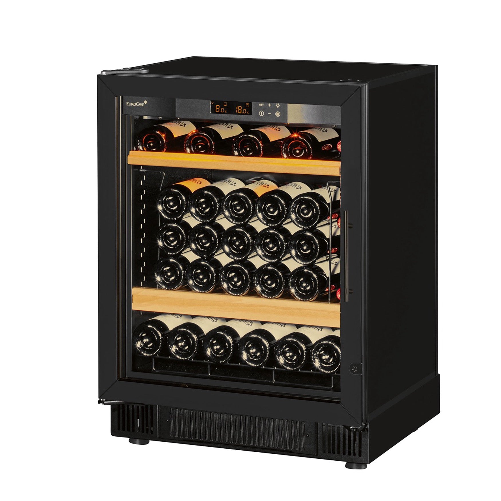 Vinoteca 38 botellas EuroCave Compact SV4 Multitemperatura Glass 3 bandejas