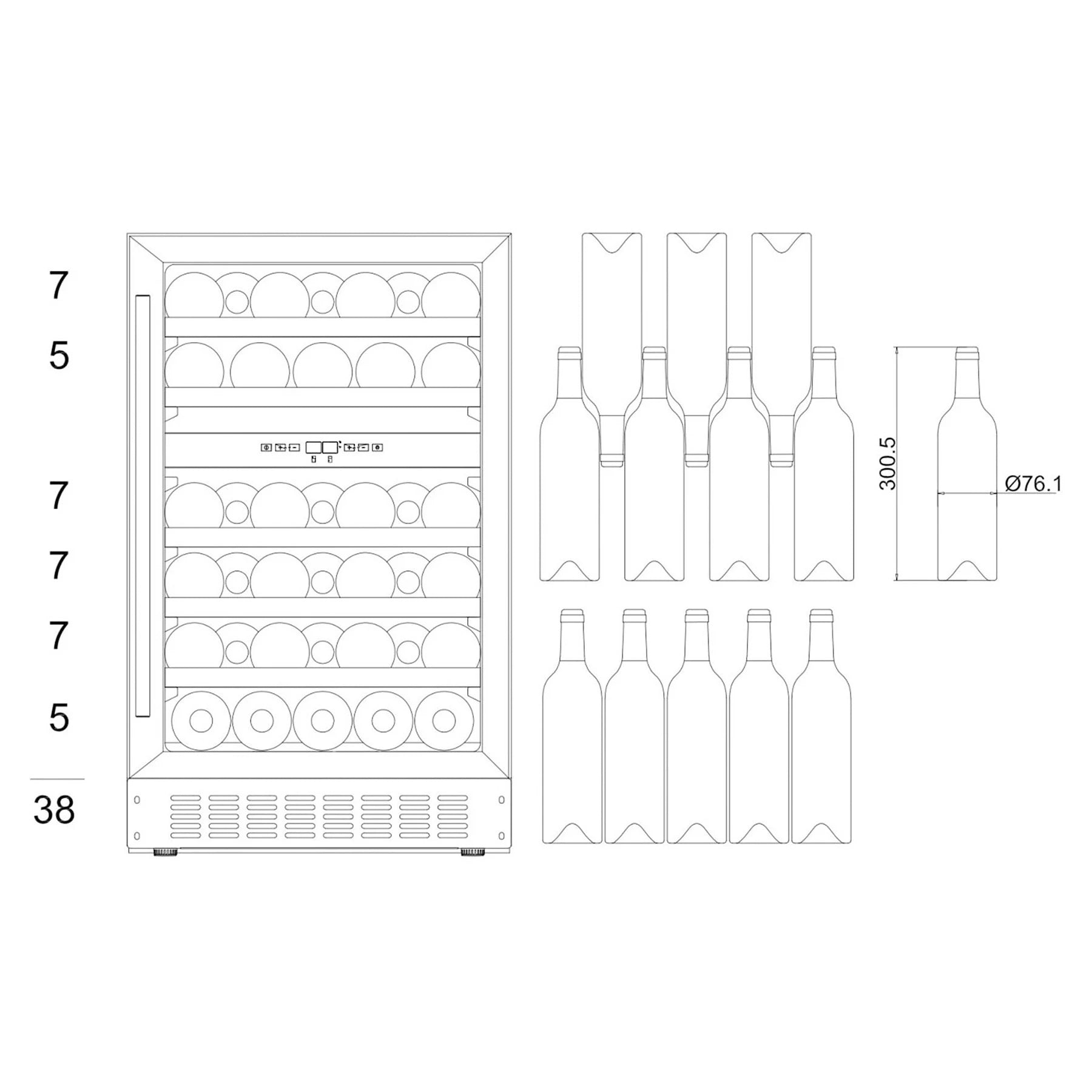 Wine Cooler 38 bottles mQuvée WineCave 700 50D Modern Dual-zone