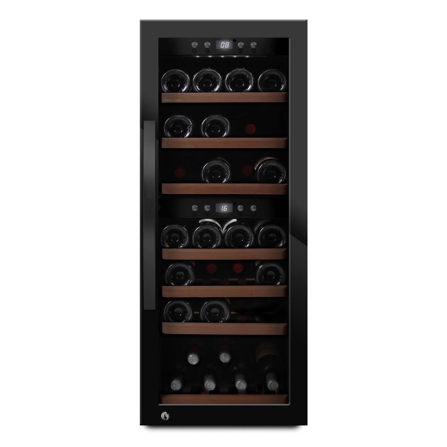 Wine Cooler 38 bottles mQuvée WineExpert 38 Fullglass Black Dual-zone