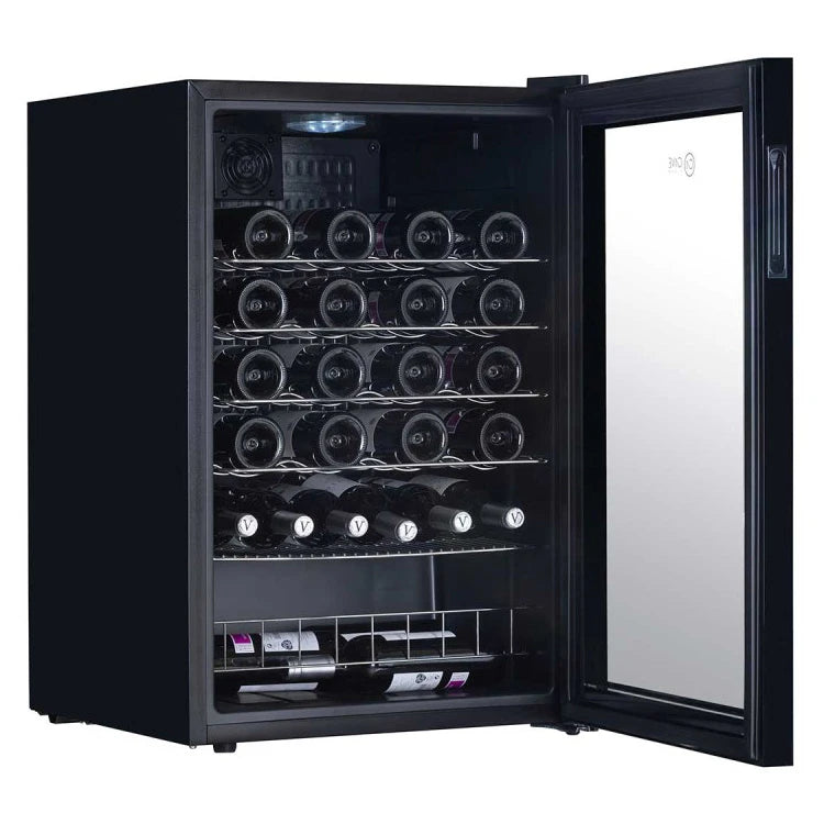 Vinoteca Cave Vinum CV-40-C de 40 botellas, vista del equipo con puerta de doble cristal.
