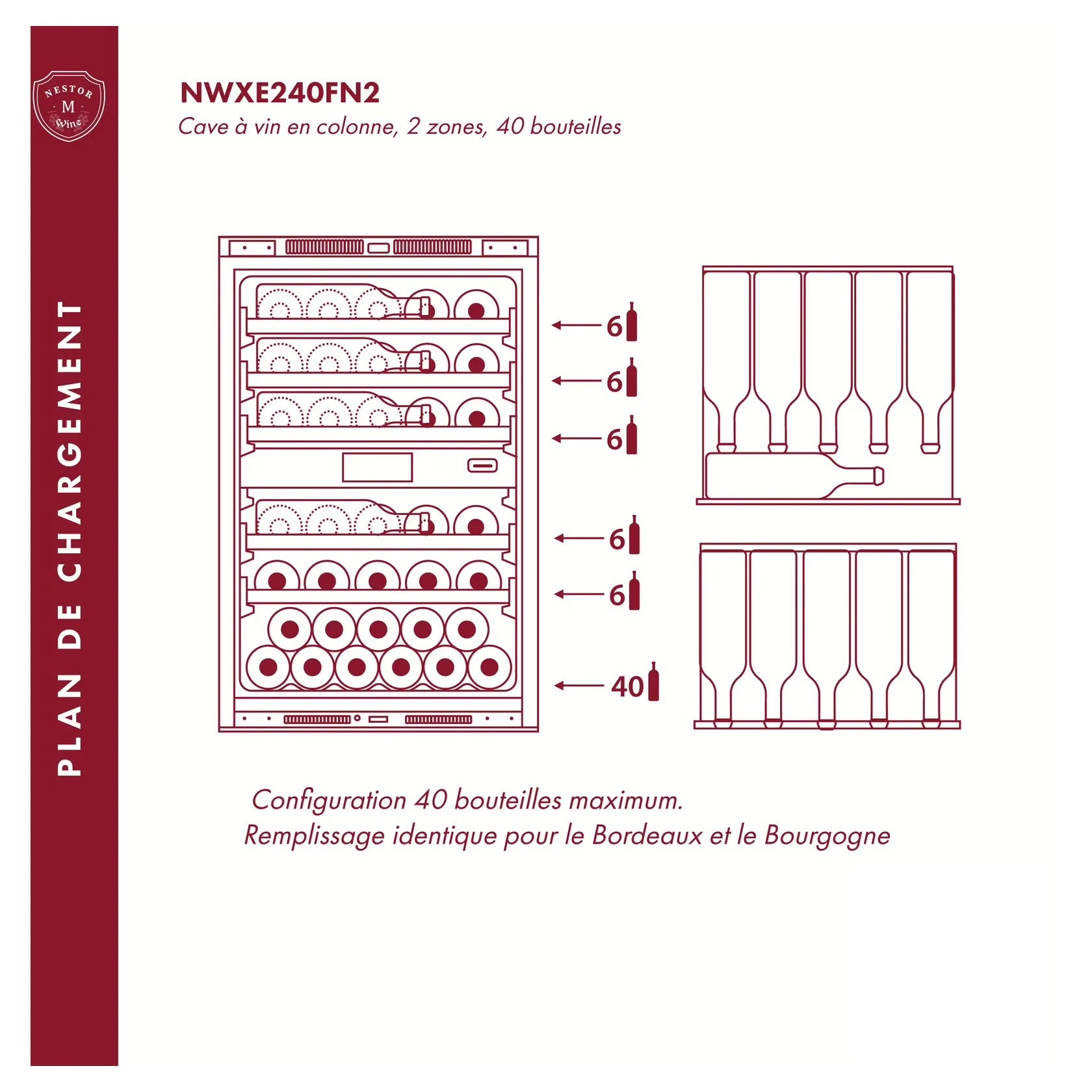Vinoteca 40 botellas Nestor M Wine NWXE240FN2