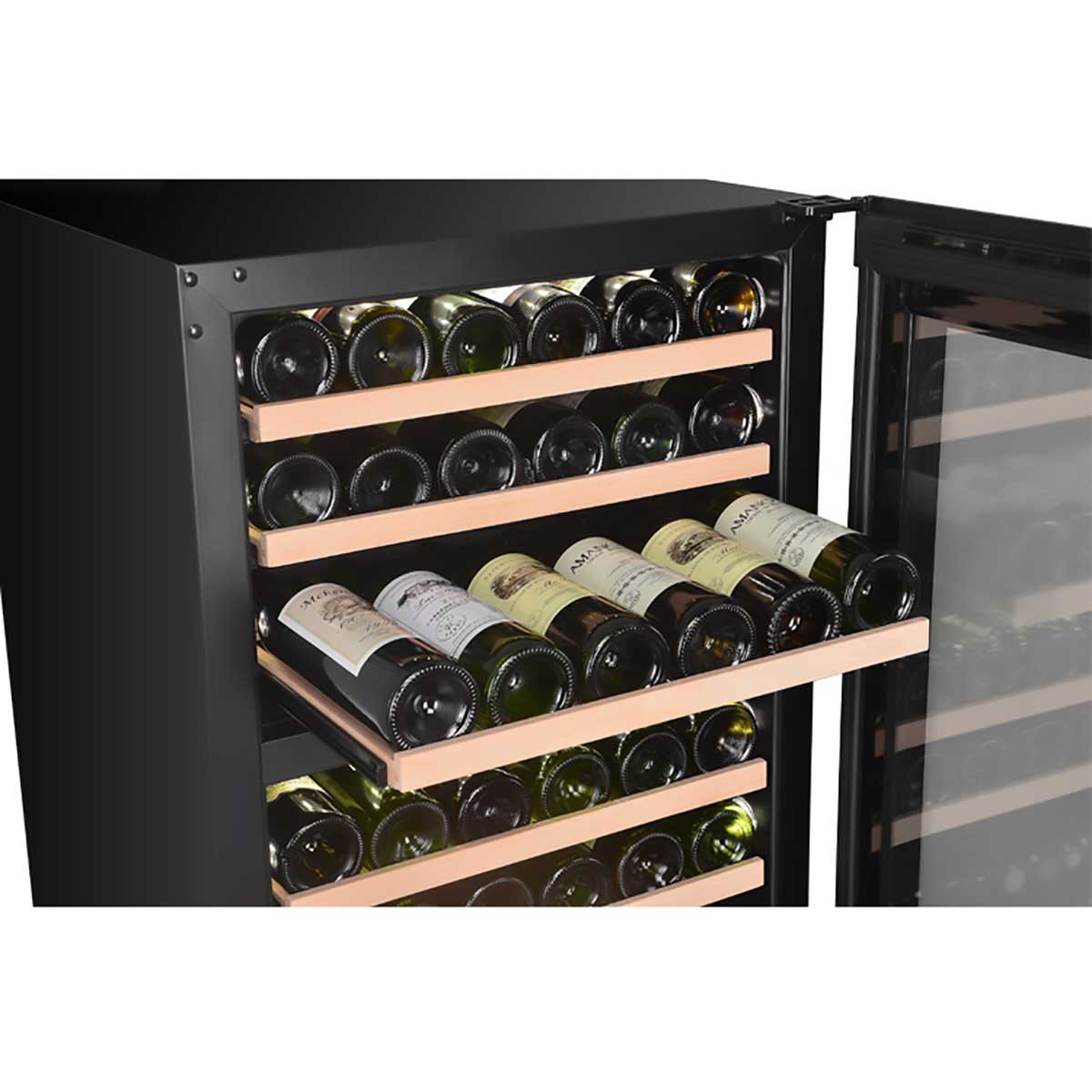 Vinoteca encastrable y panelable 42 botellas Cavanova CV042KT-2TP doble zona bandejas deslizantes