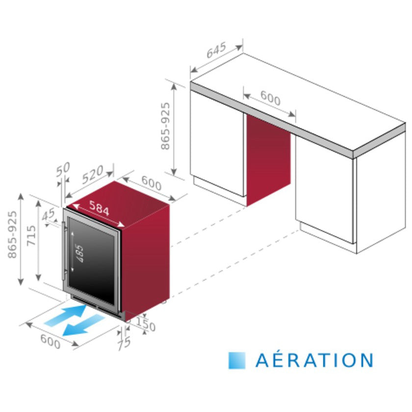 Vinoteca encastrable 42 botellas Le Chai PRO42E negro