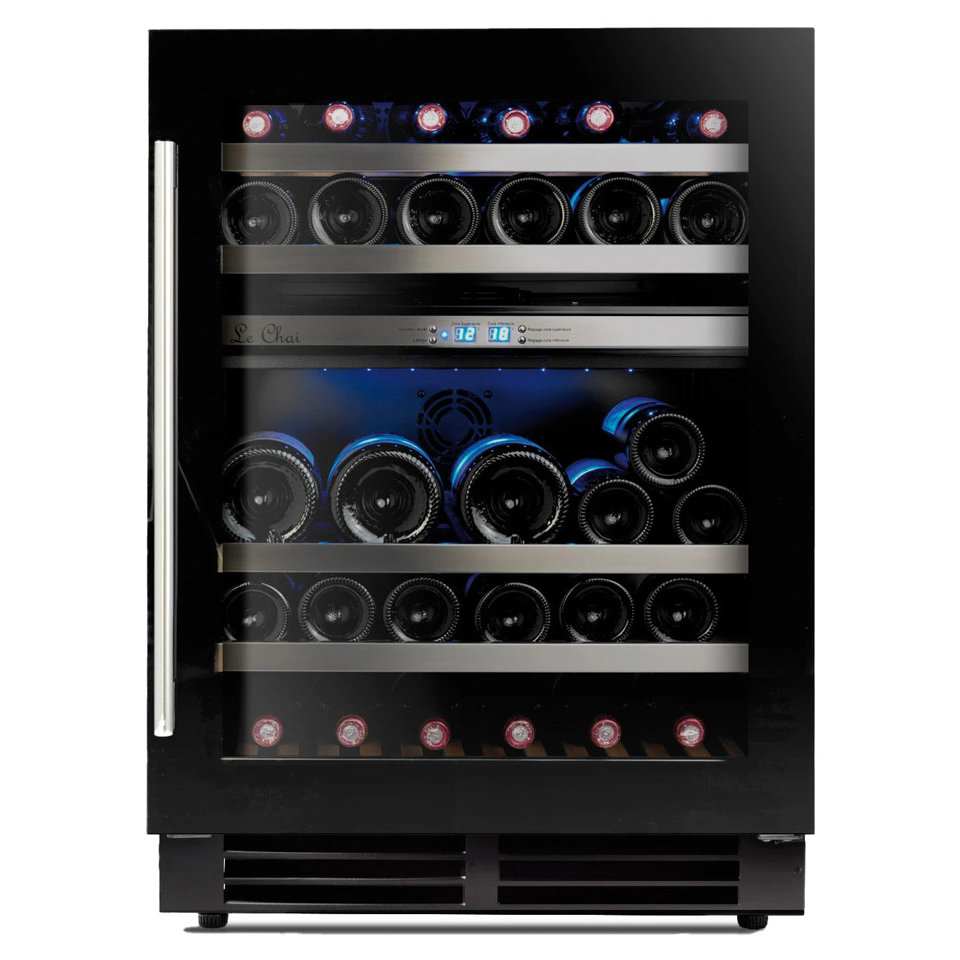 Vinoteca encastrable Le Chai LBN445 de 44 botellas en color negro.