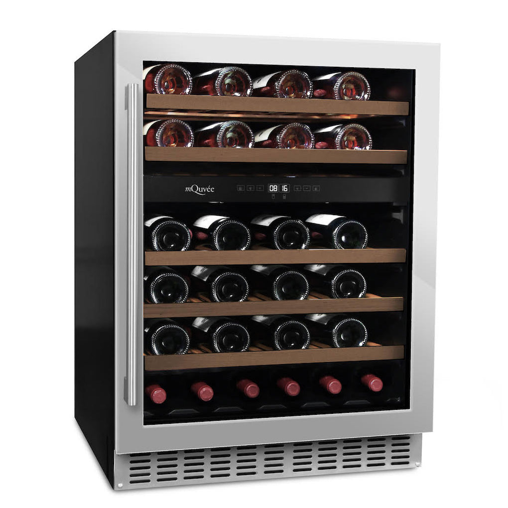 Wine Cooler 45 bottles mQuvée WineCave 700 60D Stainless Dual-zone