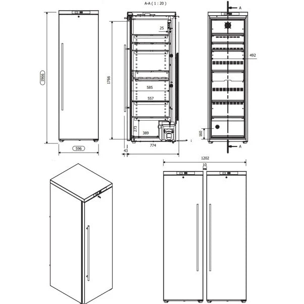 Wine Cooler 474 botellas mQuvée WineStore 1200 dual-zone