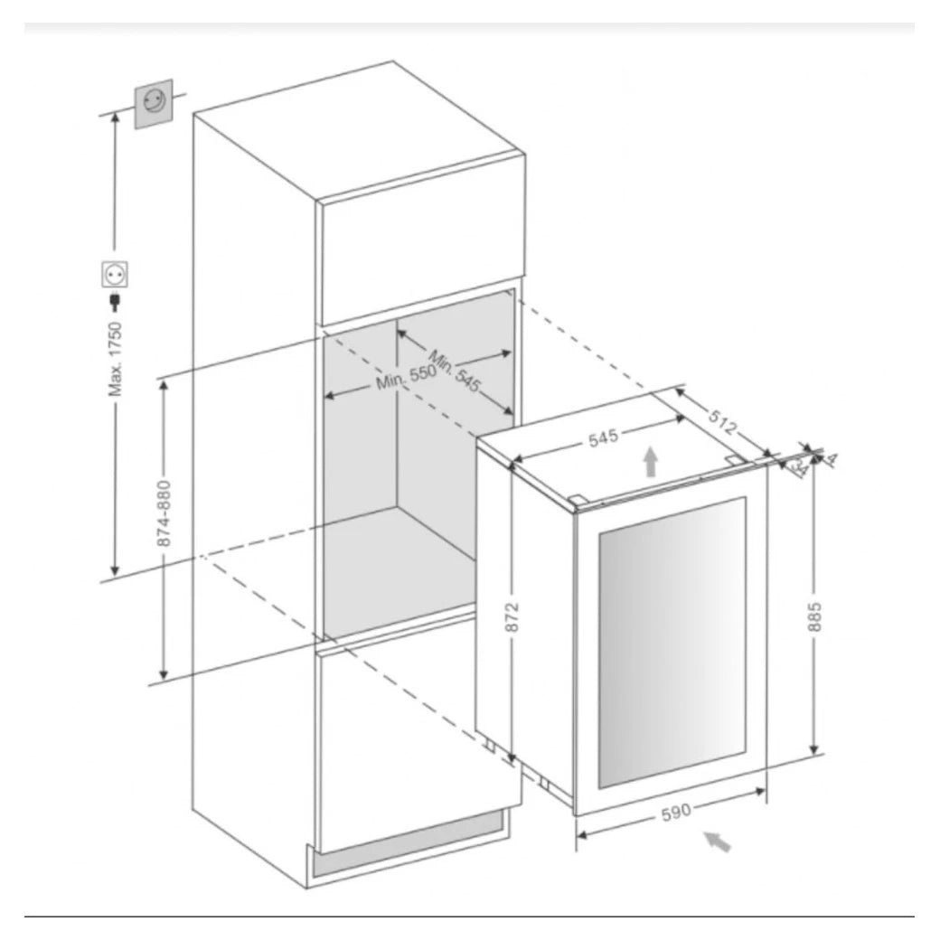 Wine Cooler 49 bottles mQuvée WineKeeper 49D Stainless Dual-zone