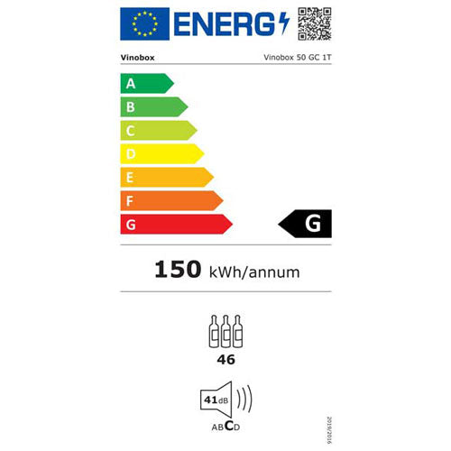 Vinoteca Vinobox 50 botellas 50GC 2T energy label
