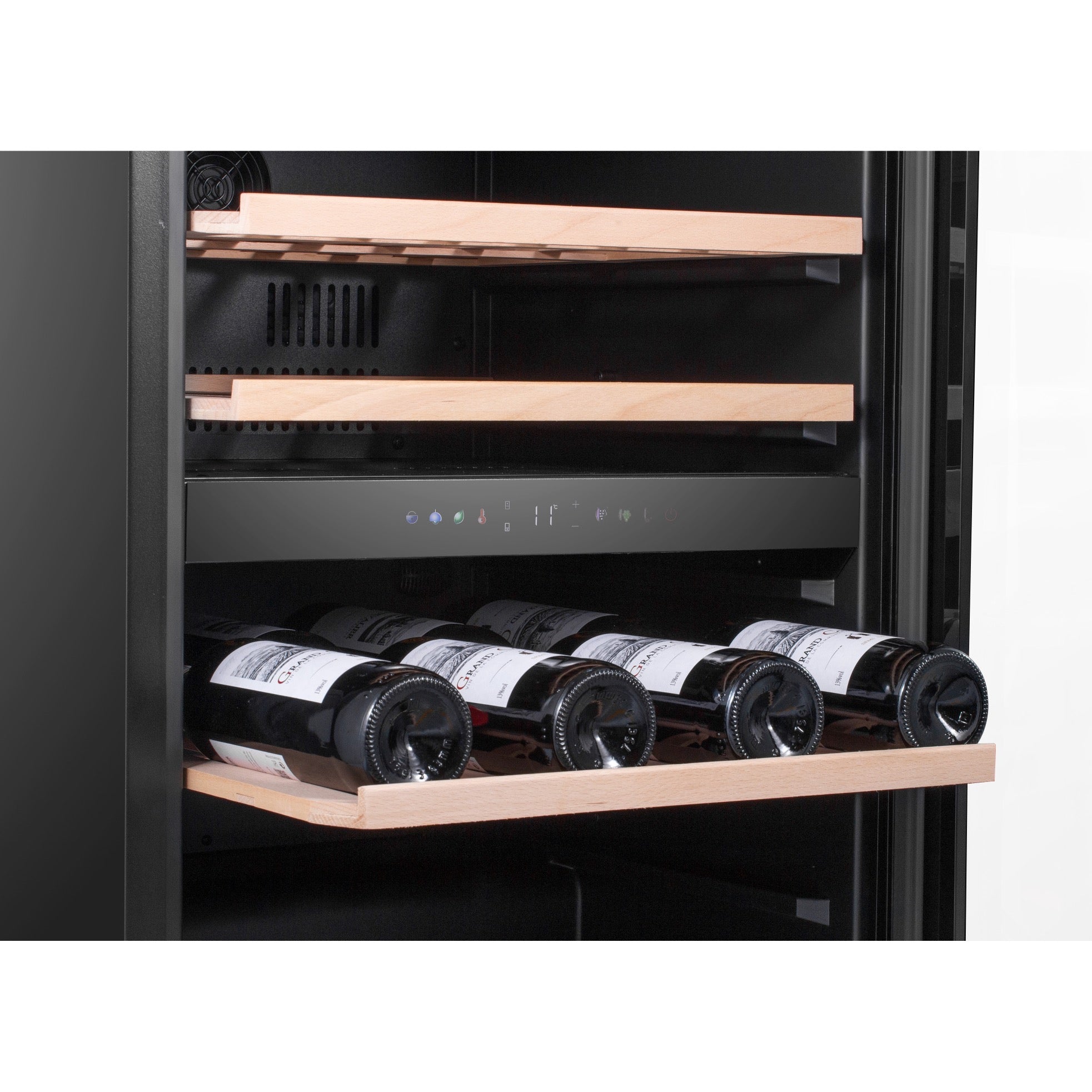 Vinoteca doble zona 59 botellas Caviss C259CBEG bandejas deslizantes con botellas de vino
