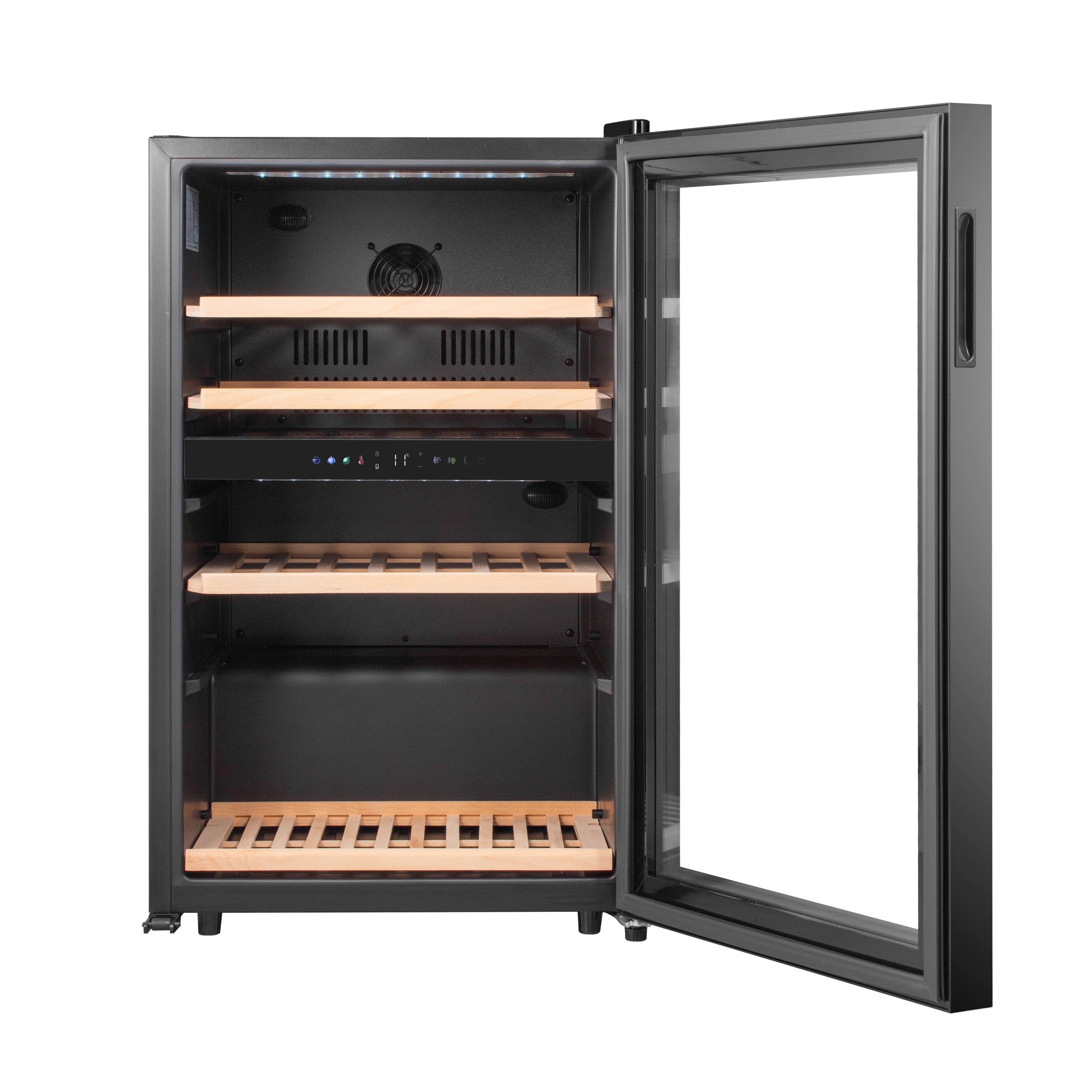 Vinoteca doble zona 59 botellas Caviss C259CBEG abierta vacía