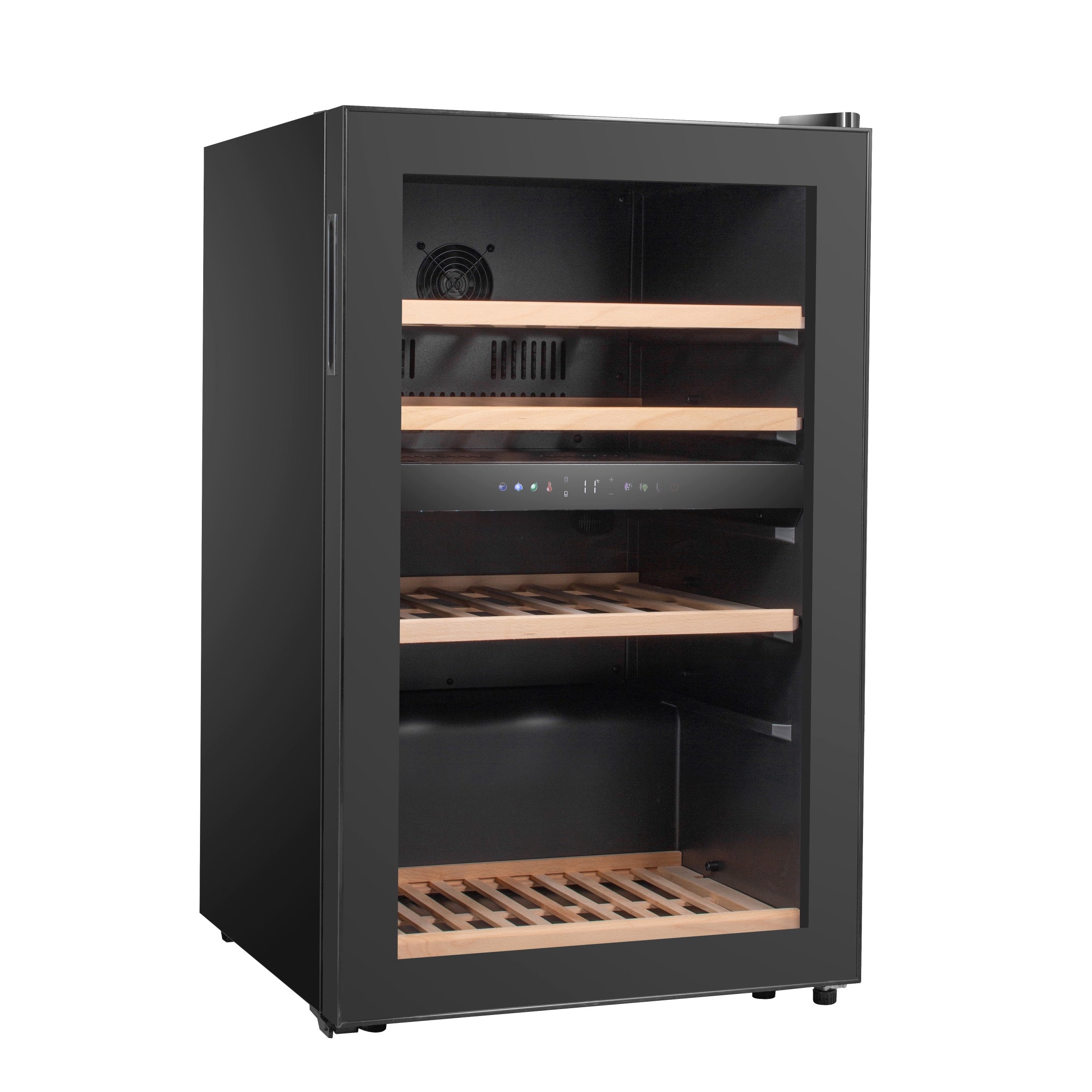 Vinoteca doble zona 59 botellas Caviss C259CBEG lateral vacía cerrada