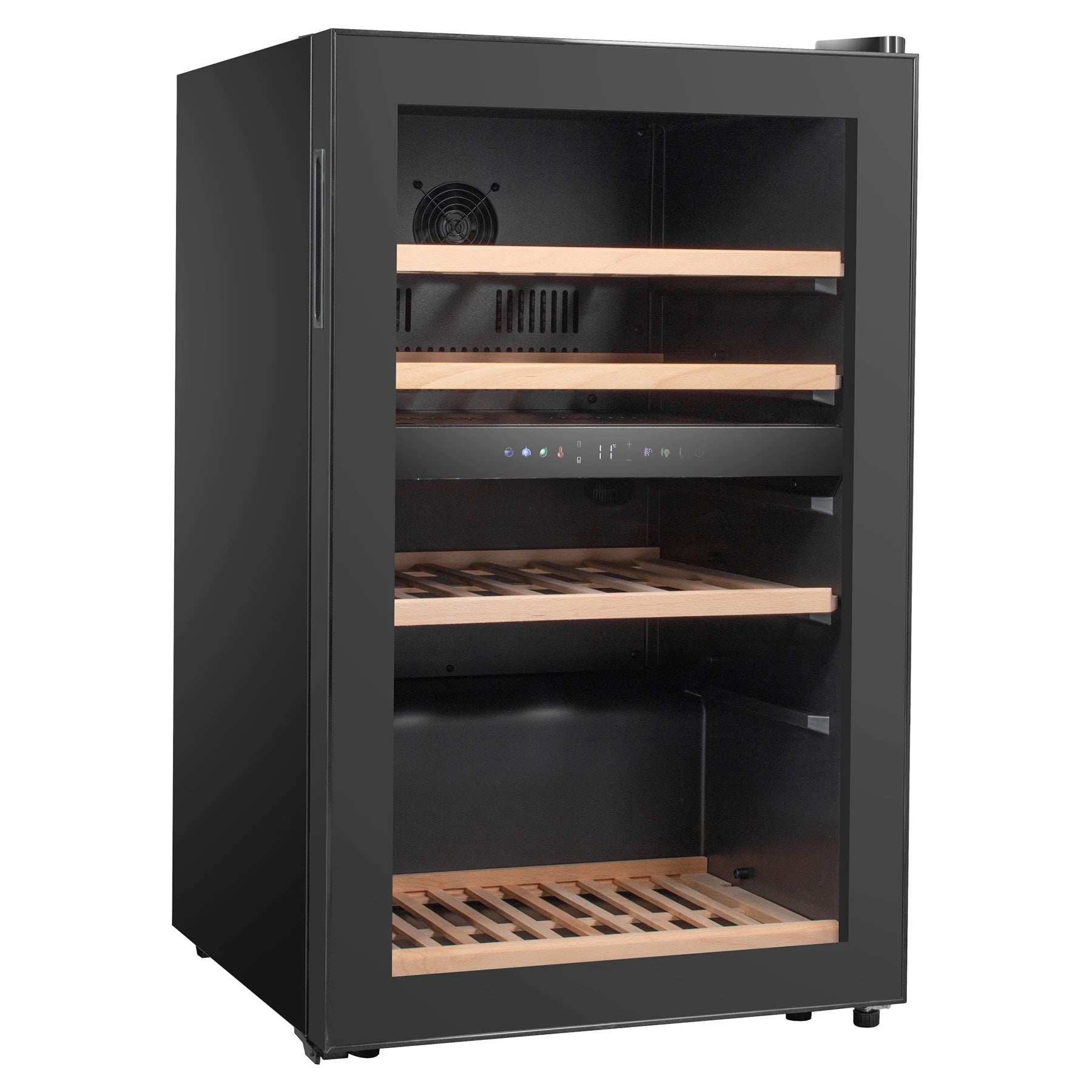 Caviss C259CBEG, vinoteca de 59 botellas con estantes de madera para conservación de vino.