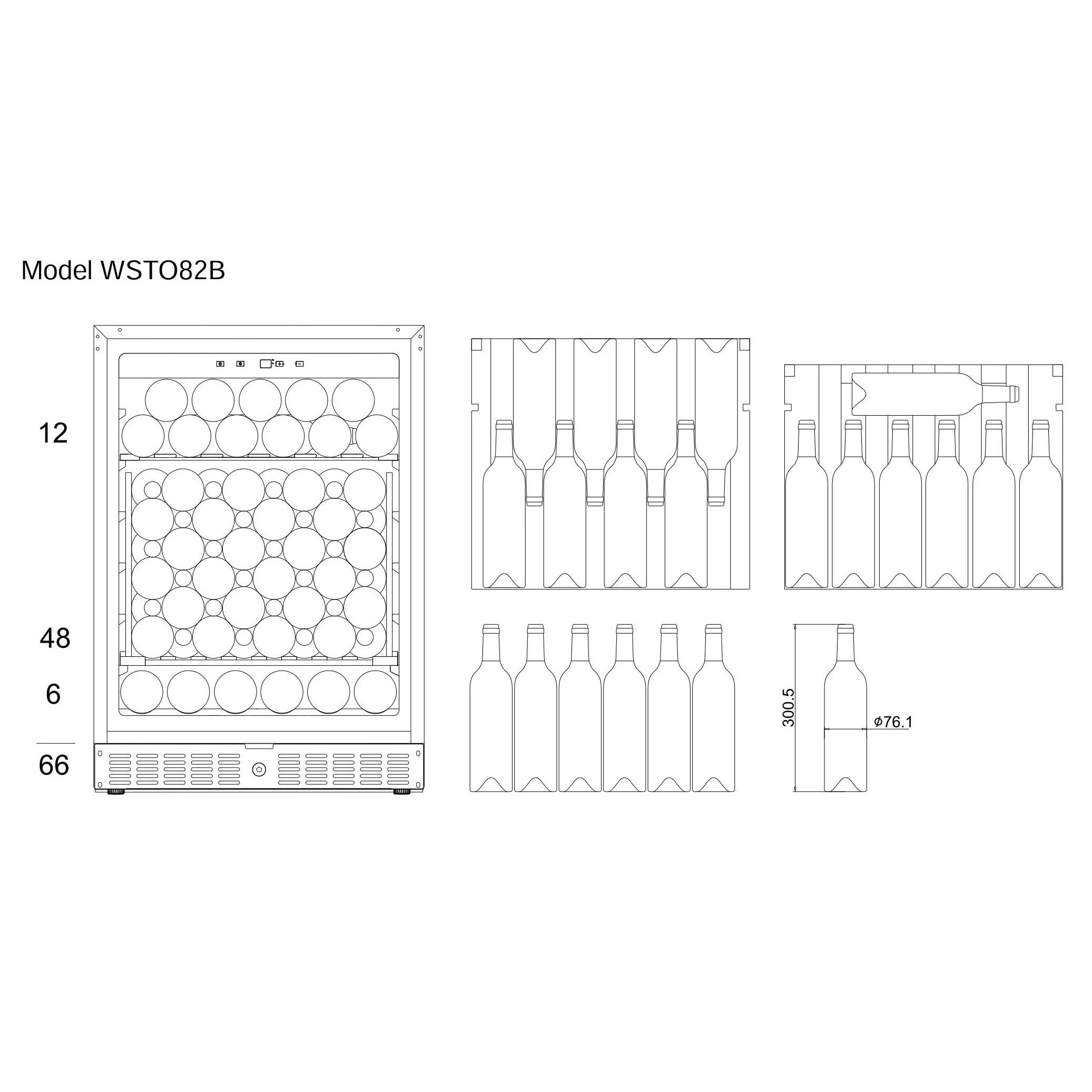 Wine Cooler 66 bottles mQuvée WineStore 82 Anthracite Black