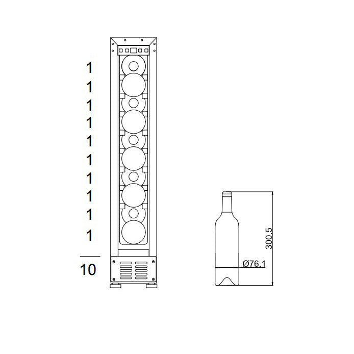 Wine Cooler 10 bottles mQuvée WineCave 700 15S Anthracite Black