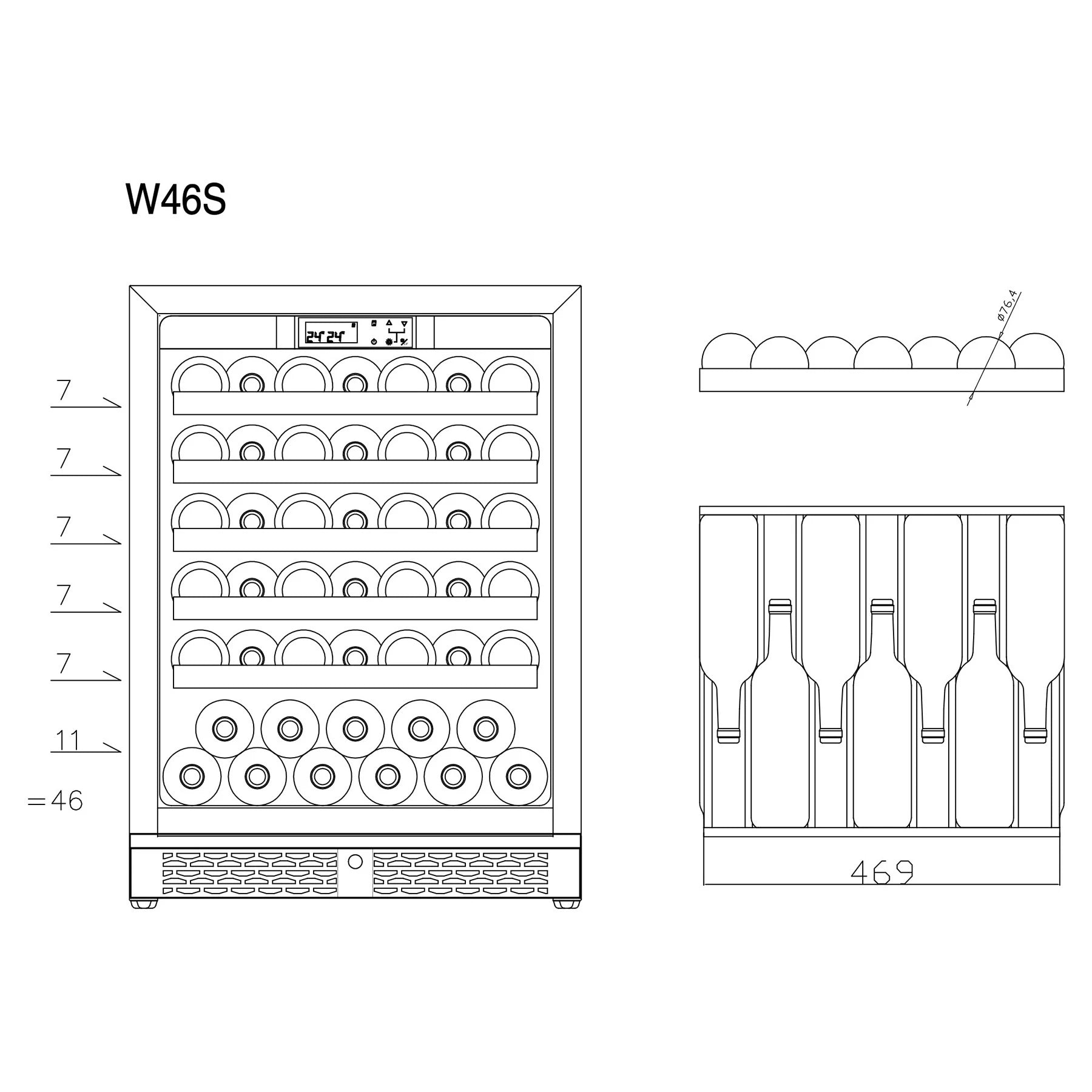 Wine Cooler 73 bottles ClimaVin Noir122