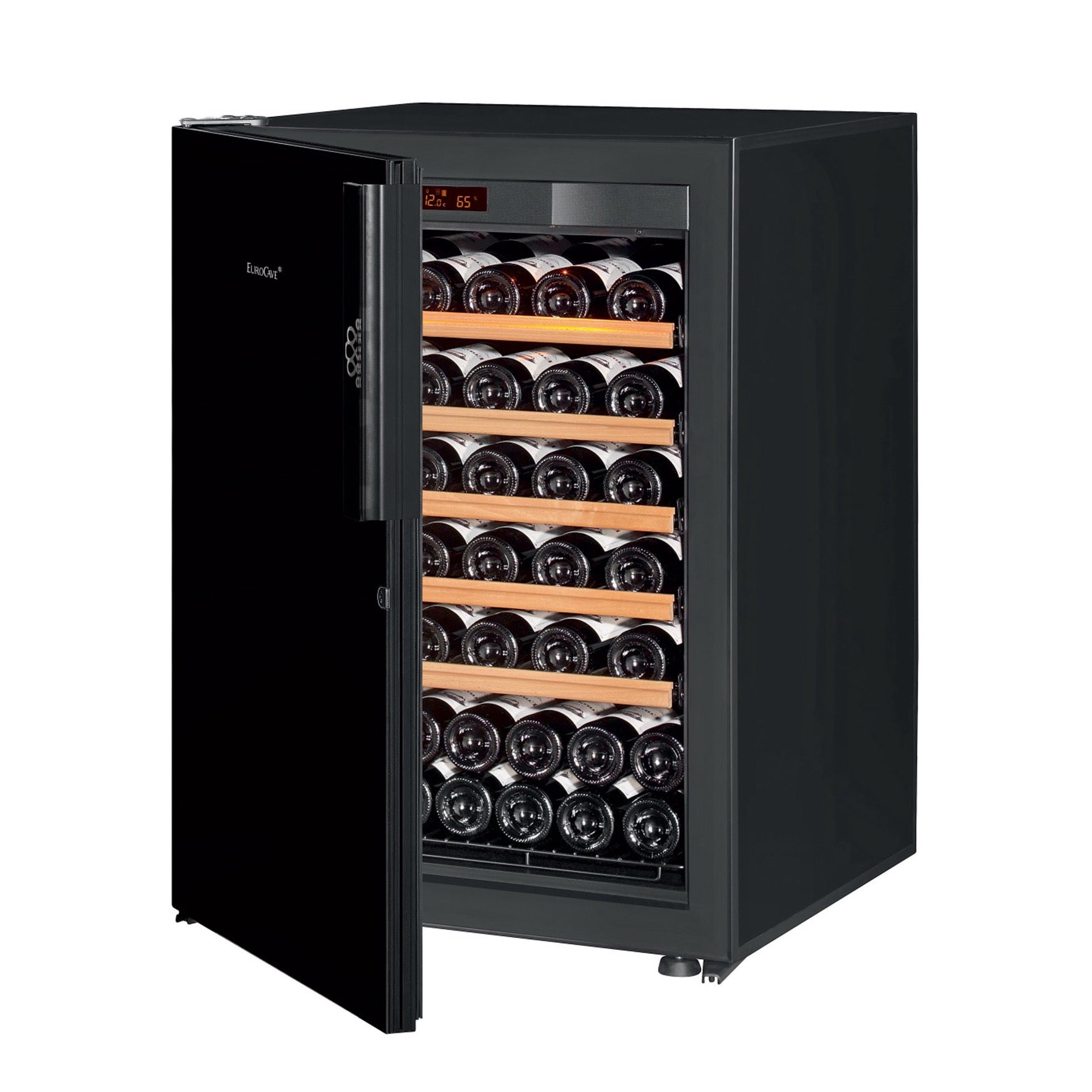 Vinoteca 74 botellas EuroCave Pure SBP5 Black Piano lateral