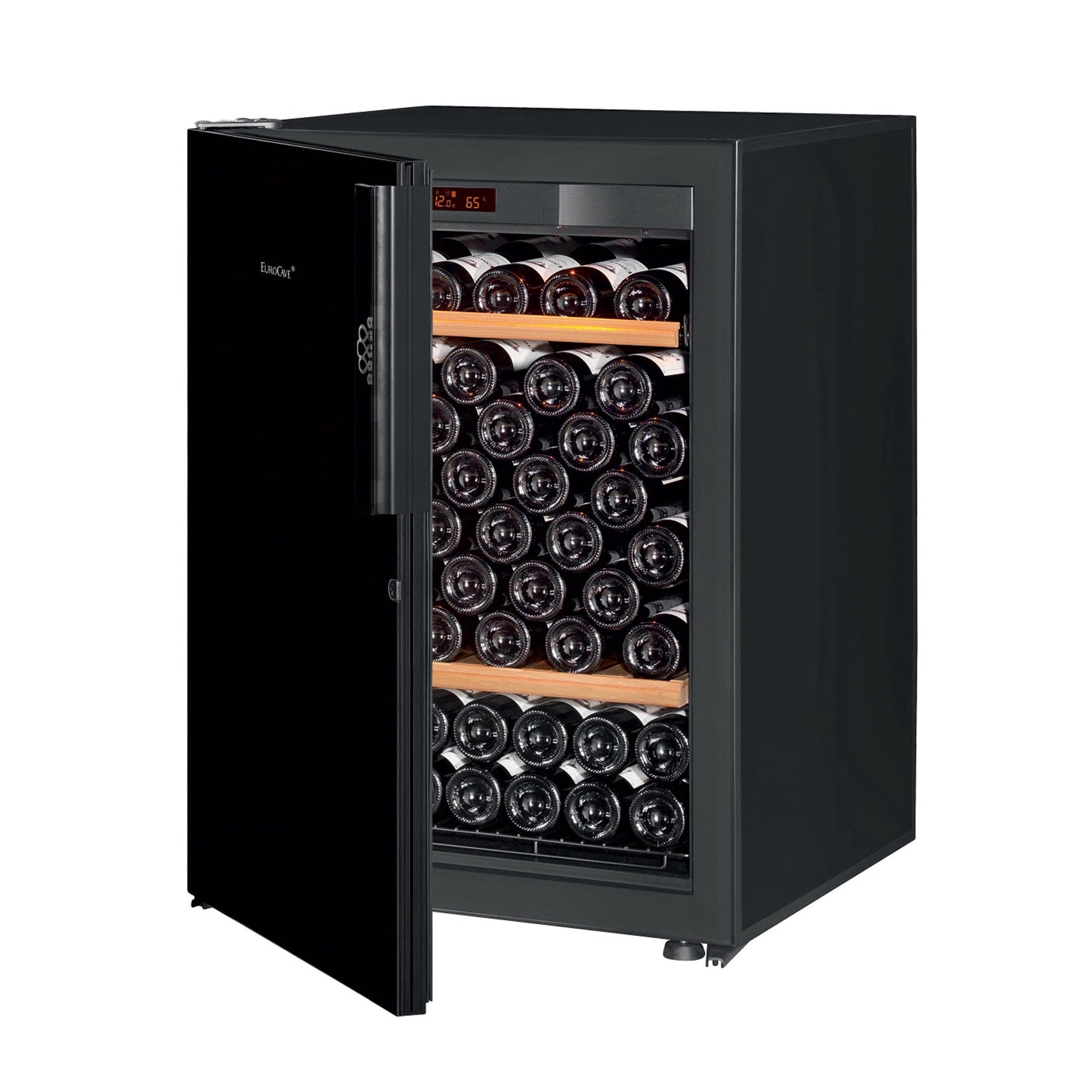 Vinoteca 74 botellas EuroCave Pure SBP5 Black Piano puerta lateral