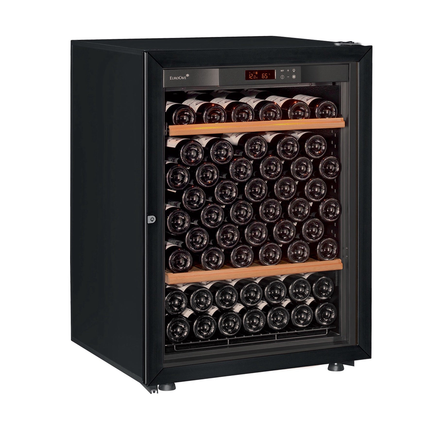 Vinoteca 74 botellas EuroCave Pure SV5 Glass llena puerta cerrada
